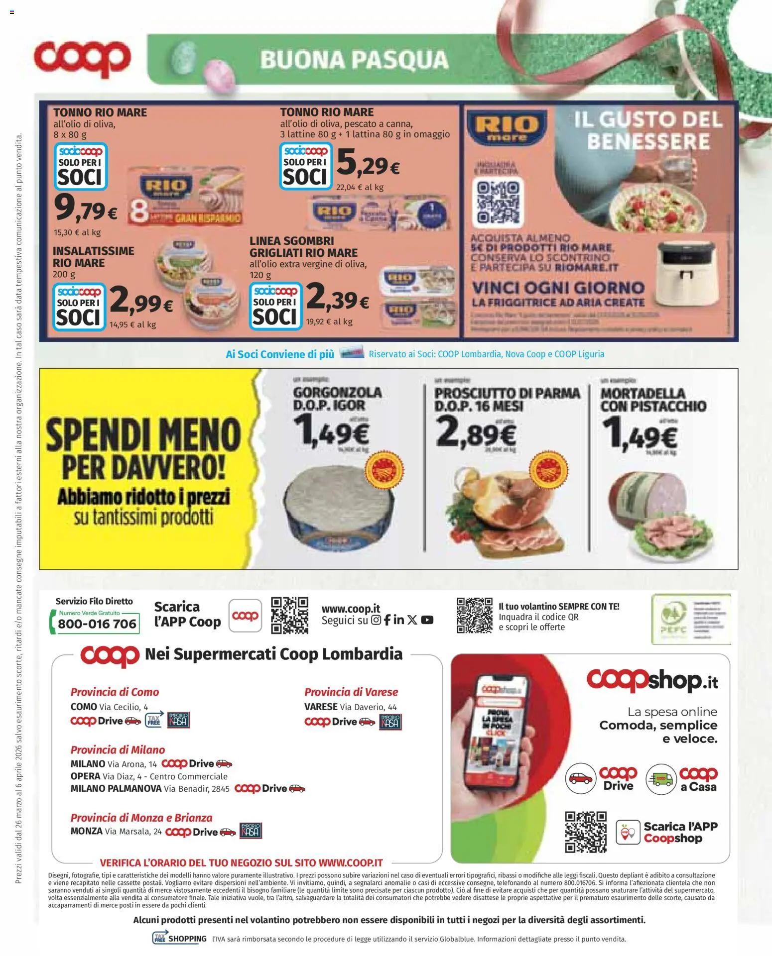 Volantino COOP del 26.03.2026 | Pagina: 37 | Prodotti: Data, Tonno, Friggitrice, Gorgonzola