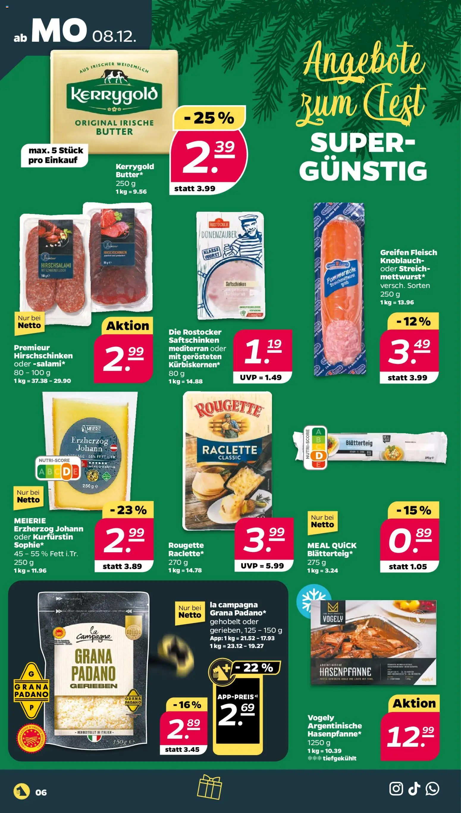 Netto Prospekt 	 – gültig ab 08.12.2025 | Seite: 6 | Produkte: Butter, Wurst, Knoblauch, Fleisch