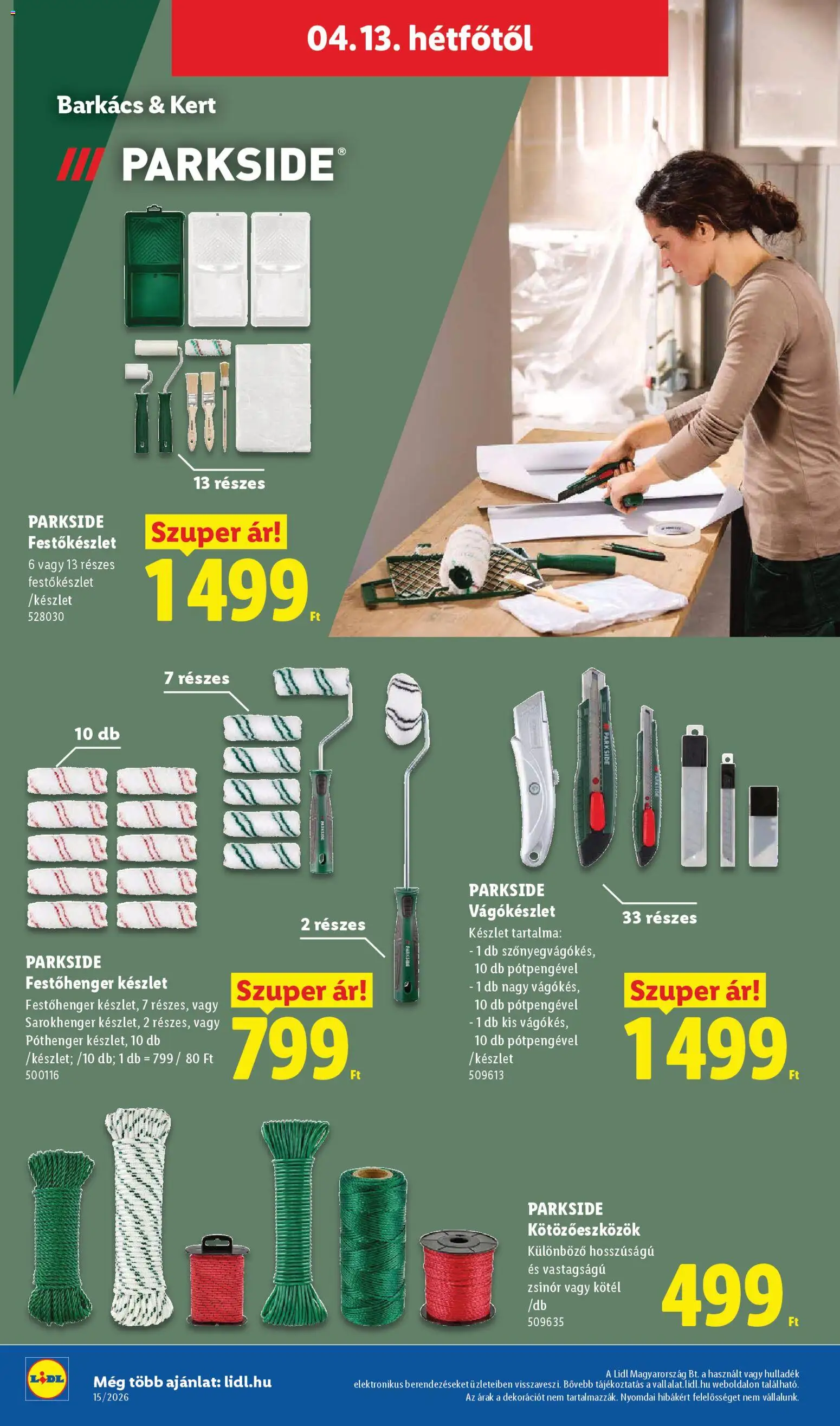 Lidl akciós ujság - amely érvényes a következő dátumtól: 09.04.2026 | Oldal: 48 | Termékek: Parkside, Kötél