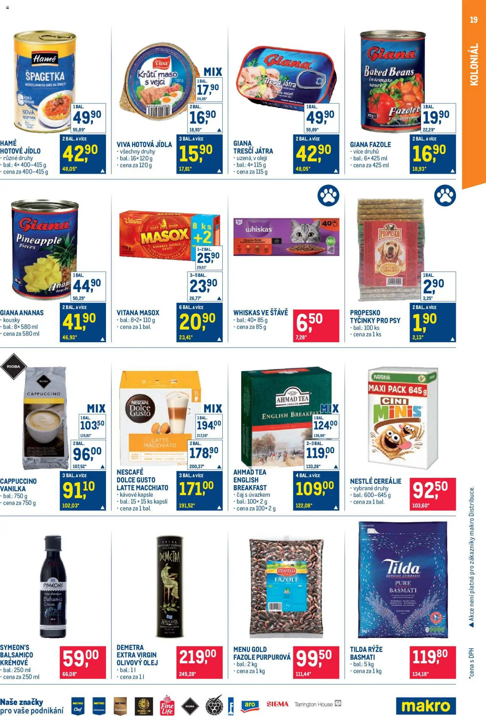 Makro leták - Pro milovníky jídla od 28.01.2026 | Strana: 19 | Produkty: Čaj, Kapsle, Maso, Cappuccino