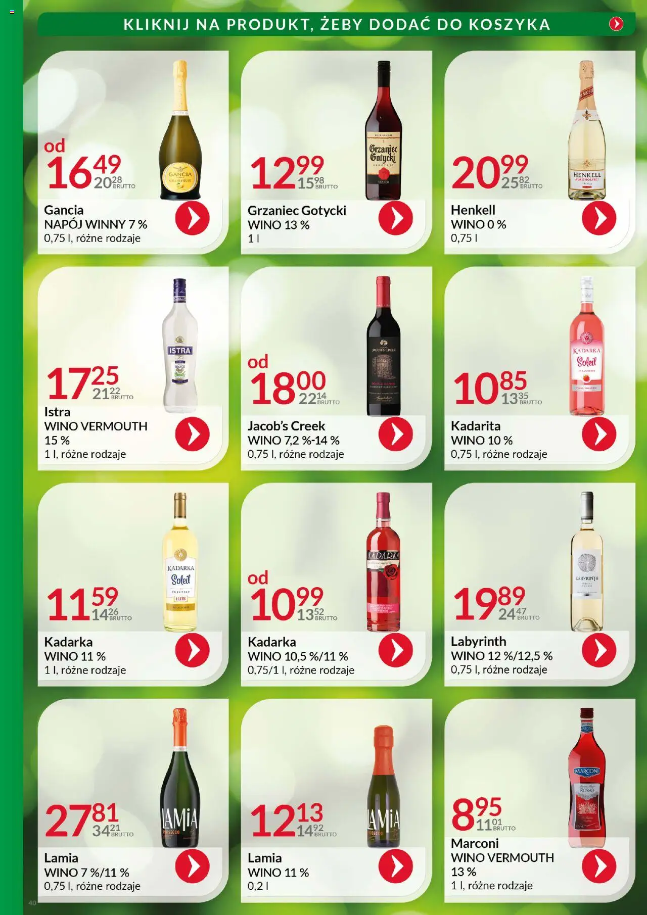Eurocash Gazetka - Katalog Alkoholowy od 01.08.2025 | Strona: 40 | Produkty: Wino