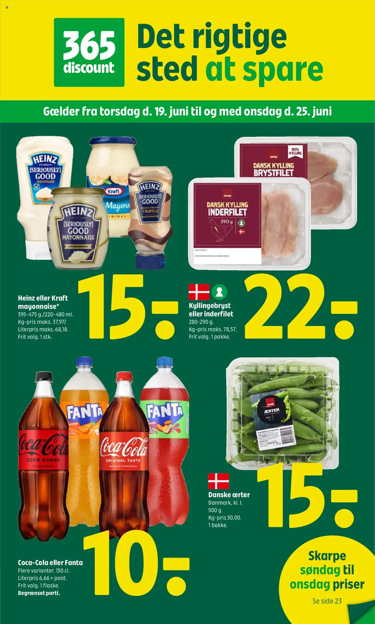 Coop 365 Tilbudsavis gyldig fra 19.06.2025 | Side: 1 | Produkter: Fanta, Ærter