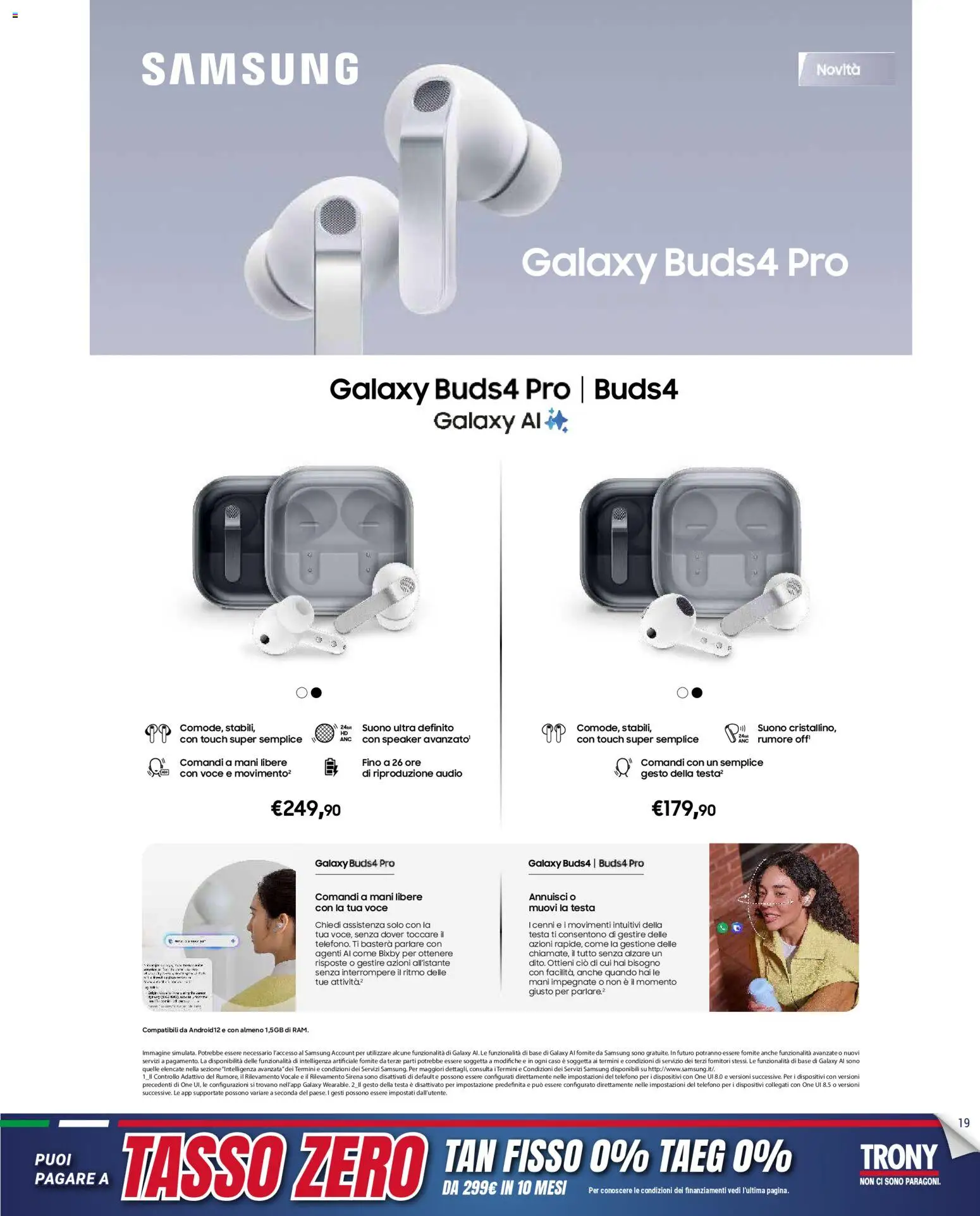Volantino Trony volantino Sardegna del 19.03.2026 | Pagina: 18 | Prodotti: Telefono, Audio, Speaker, Samsung