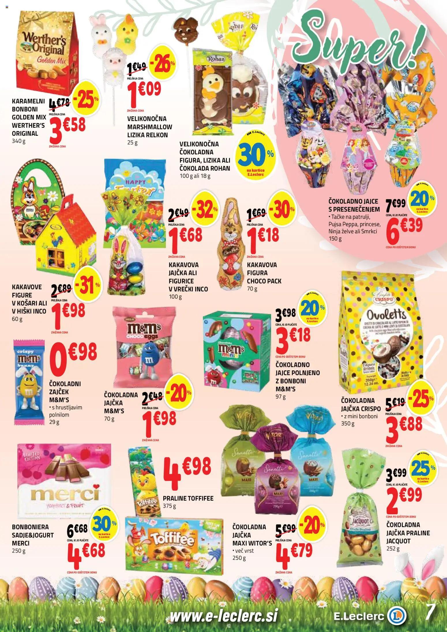 Novi E.leclerc katalog ponudbe – veljaven od 25.03.2026 | Stran: 7 | Izdelki: Bonboni, Bonboniera, Cokolada