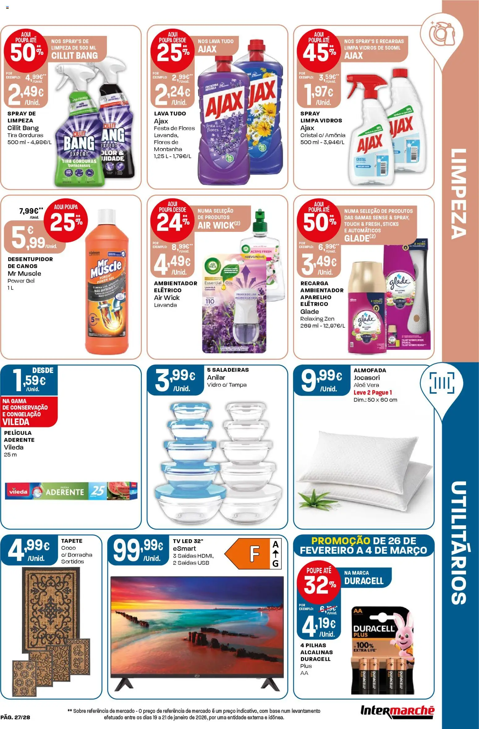 Intermarché Folheto Contact │ válido de 26.02.2026 | Página: 27 | Produtos: Flores, Base, Almofada, Limpa vidros