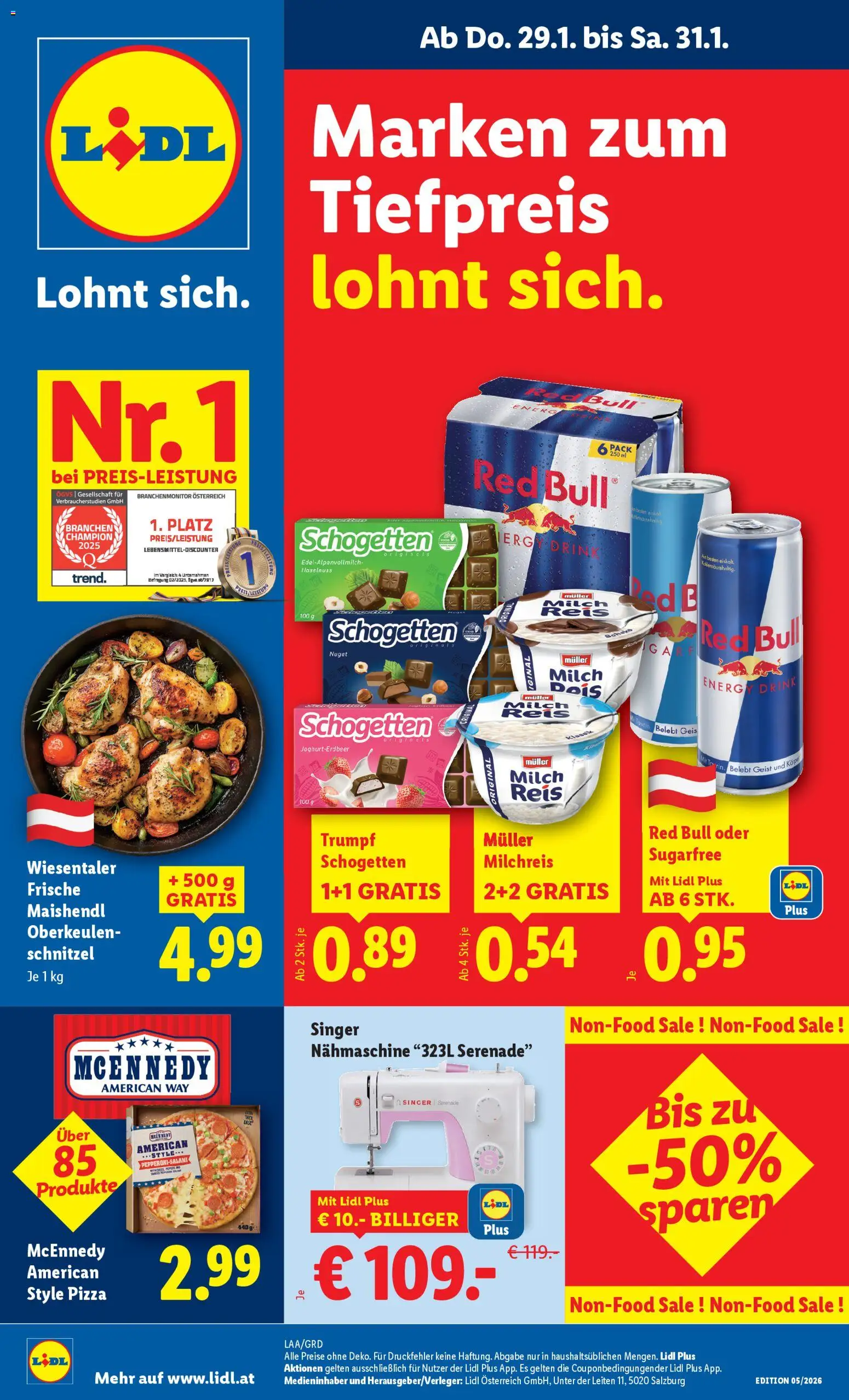Lidl Flugblatt - Altenmarkt im Pongau, St. Johann im Pongau, Zell am See gültig ab 29.01.2026 | Seite: 1