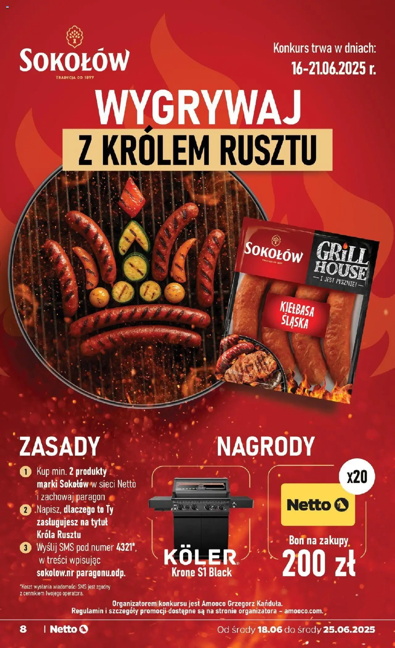 Netto gazetka - Spożywcza od 18.06.2025 | Strona: 8 | Produkty: Kiełbasa, Grill, Kiełbasa śląska