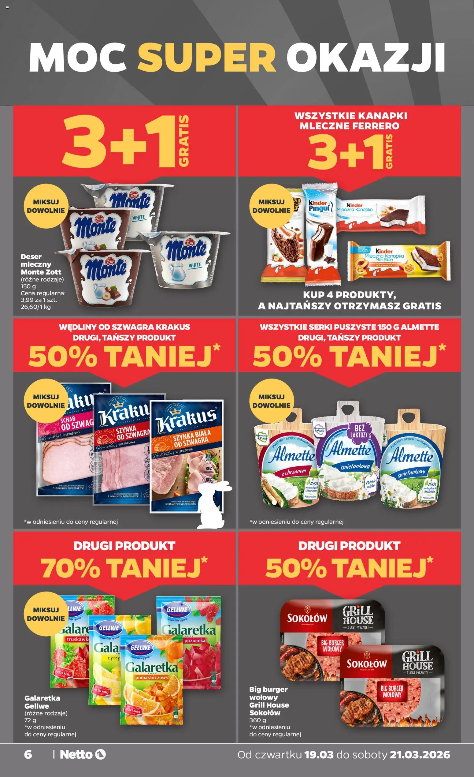Netto gazetka od czwartku spożywcza od 19.03.2026 | Strona: 6 | Produkty: Brzoskwinia, Grill, Szynka, Wędliny
