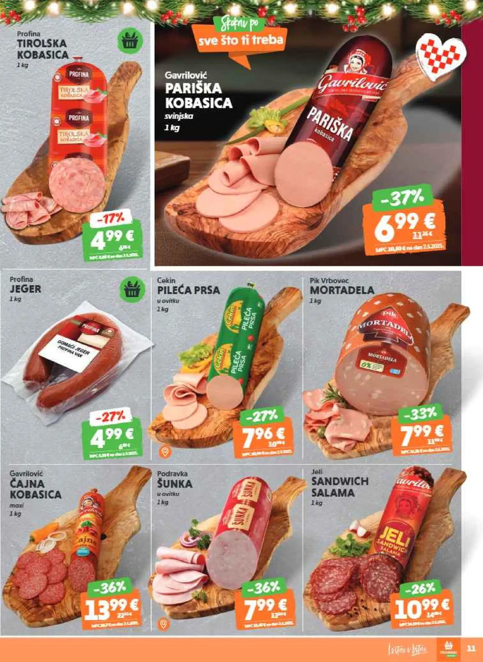 Studenac katalog | vrijedi od 10.12.2025 | Stranica: 11 | Proizvodi: Šunka, Podravka, Pik Vrbovec, Pileća prsa