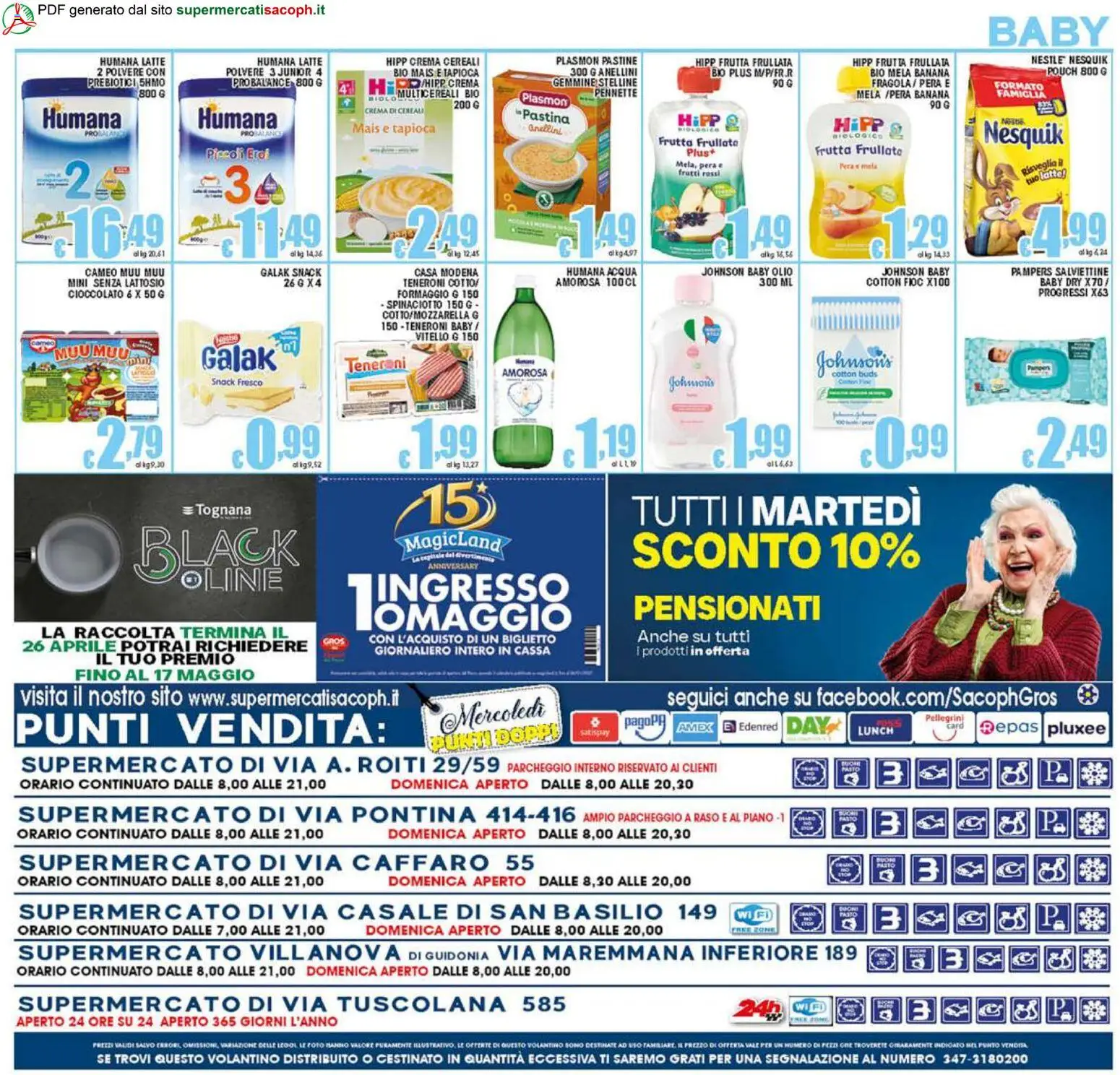 Volantino Sacoph del 17.04.2026 | Pagina: 20 | Prodotti: Cioccolato, Latte, Pera, Mais