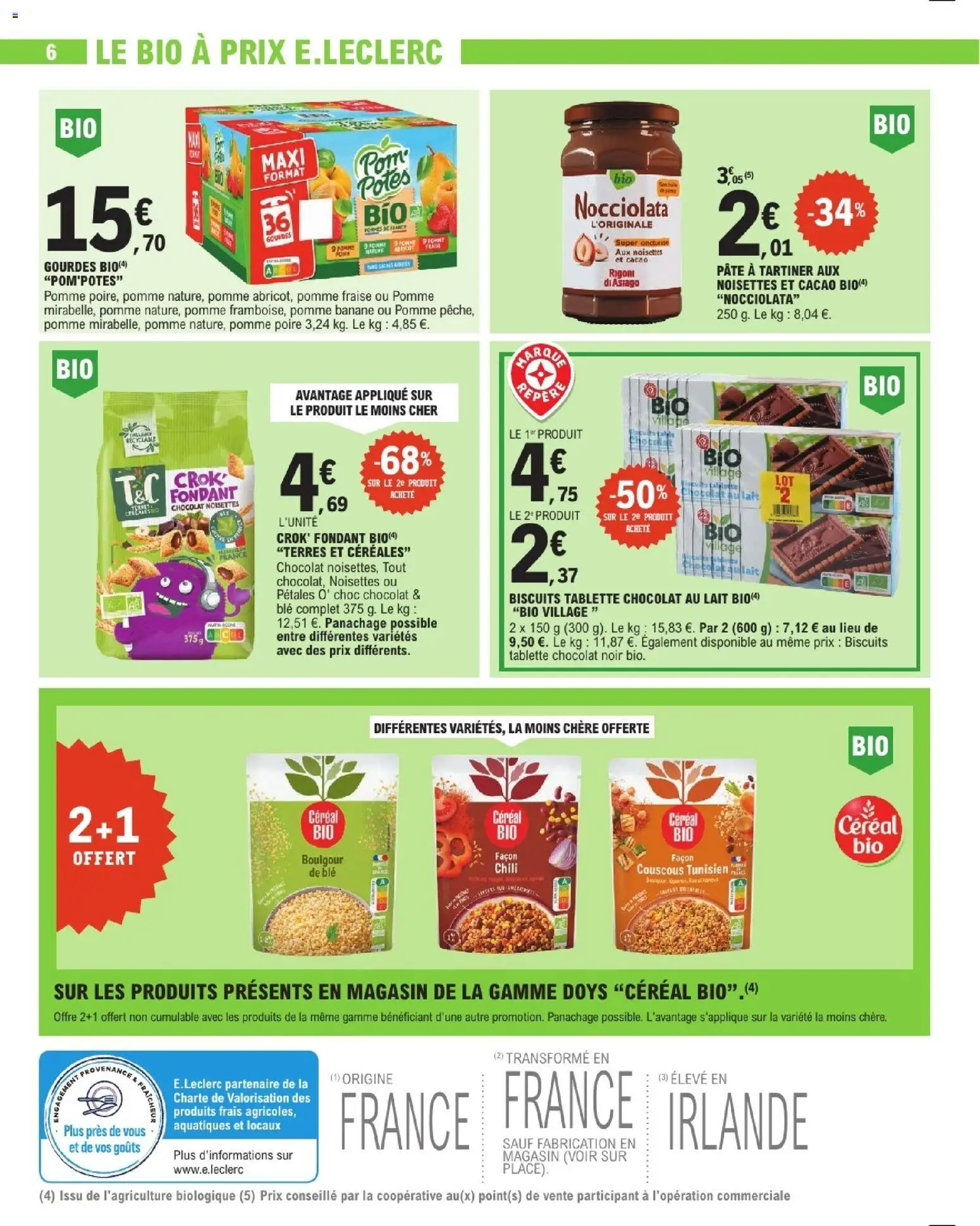 {H1} | Page: 6 | Produits: Cookies, Pâte à tartiner, Couscous, Lait