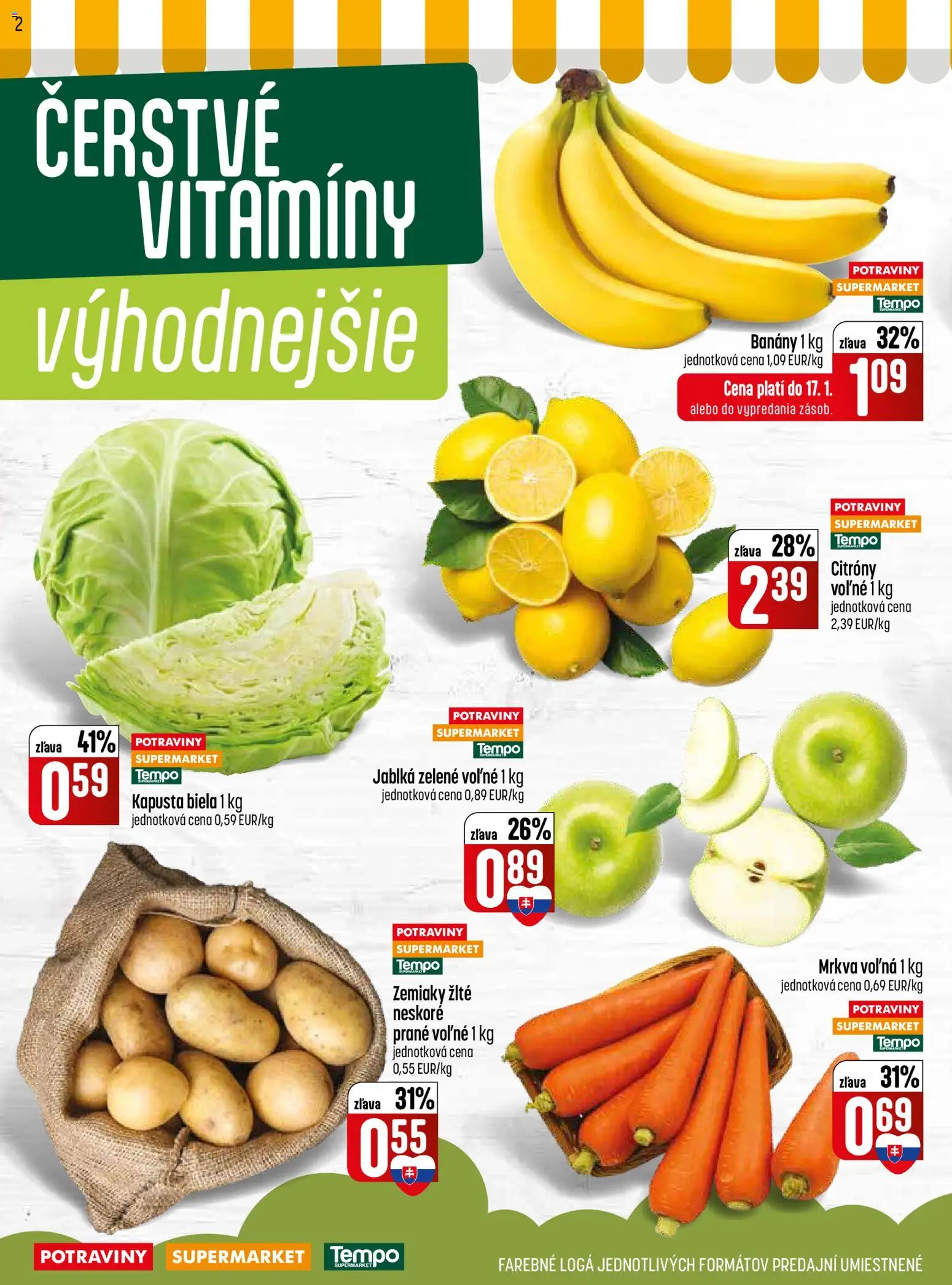 Nové COOP Jednota akcie – leták je platný od 15.01.2026 | Strana: 2 | Produkty: Kapusta, Jablká, Kapusta biela, Zemiaky
