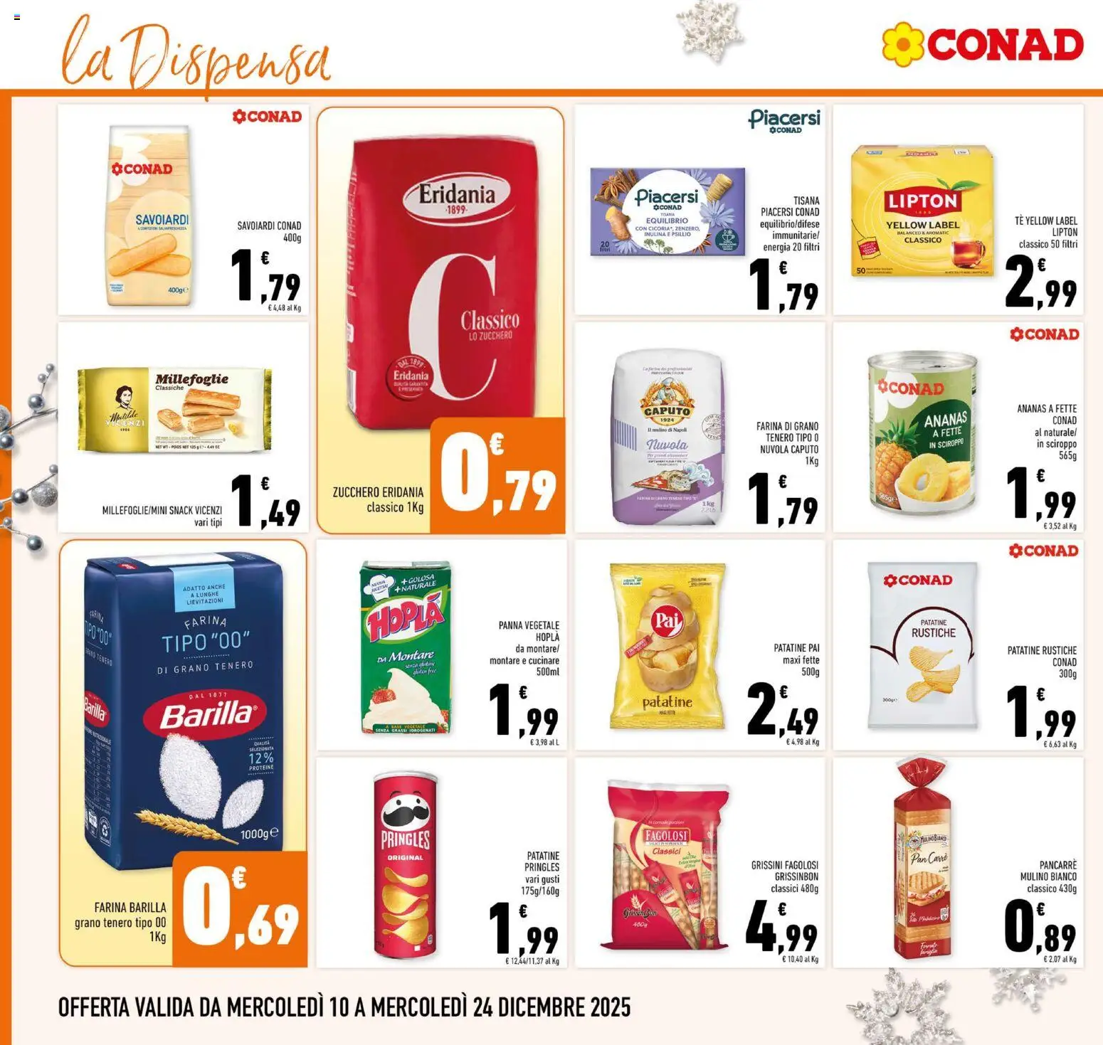 Volantino Conad del 10.12.2025 | Pagina: 20 | Prodotti: Tè, Panna, Zucchero, Grissini