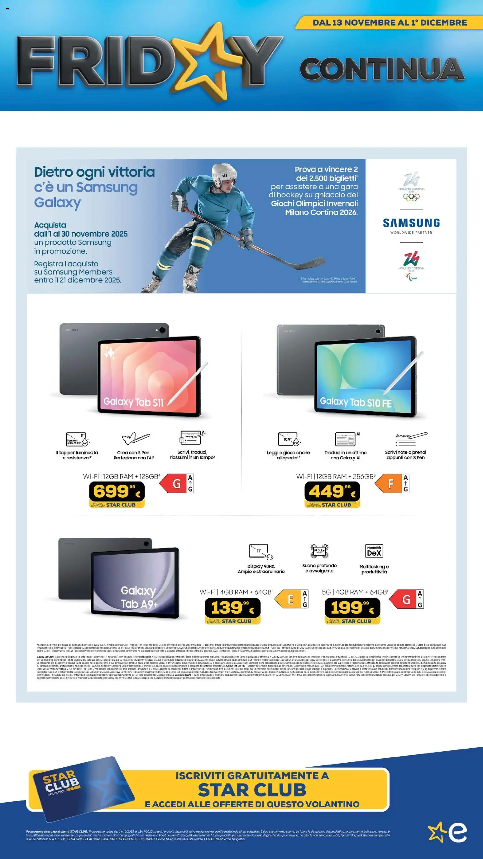 Volantino Euronics del 13.11.2025 | Pagina: 474 | Prodotti: Schermo, Top, Fotocamera, Samsung