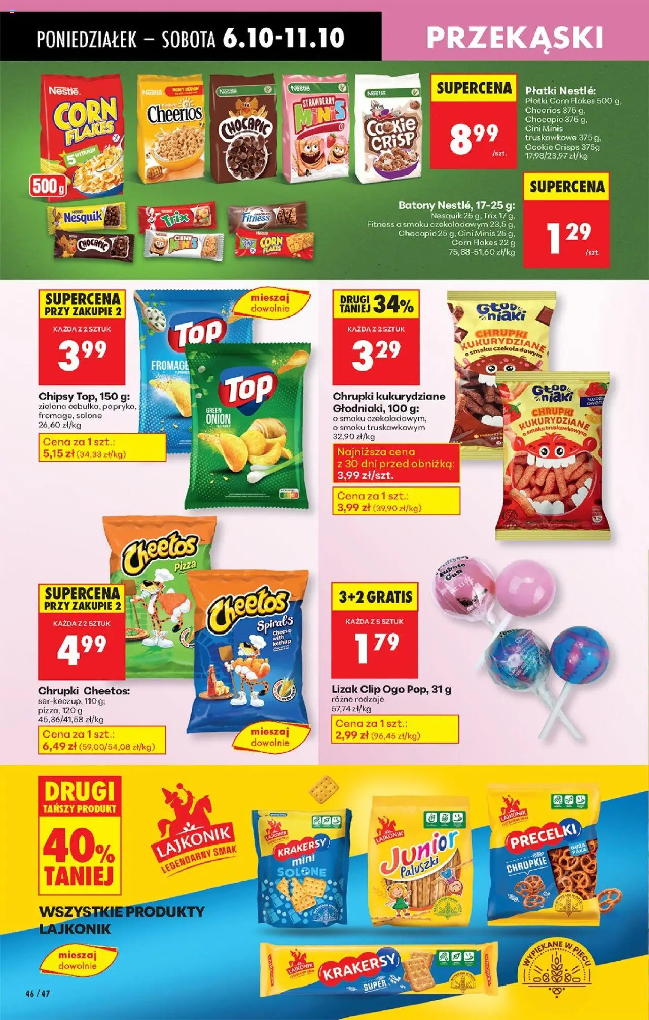Biedronka gazetka od 06.10.2025 | Strona: 58 | Produkty: Chrupki, Krakersy, Pizza, Płatki