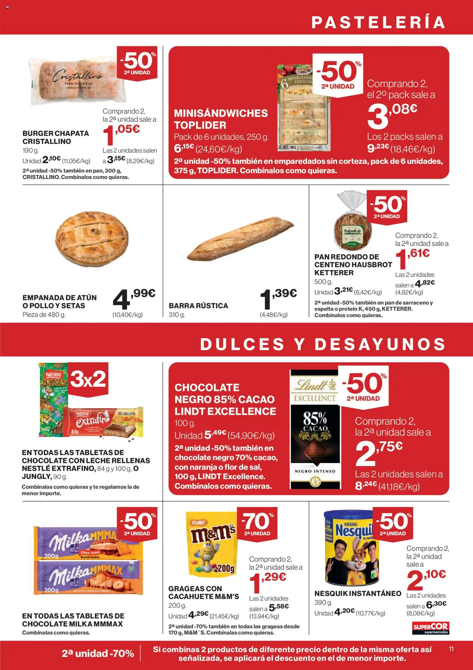 Supercor folleto │ válido desde el 09.04.2026 | Página: 11 | Productos: Κεραία, Té, Chocolate con leche, Φρυγανιές σικάλεως