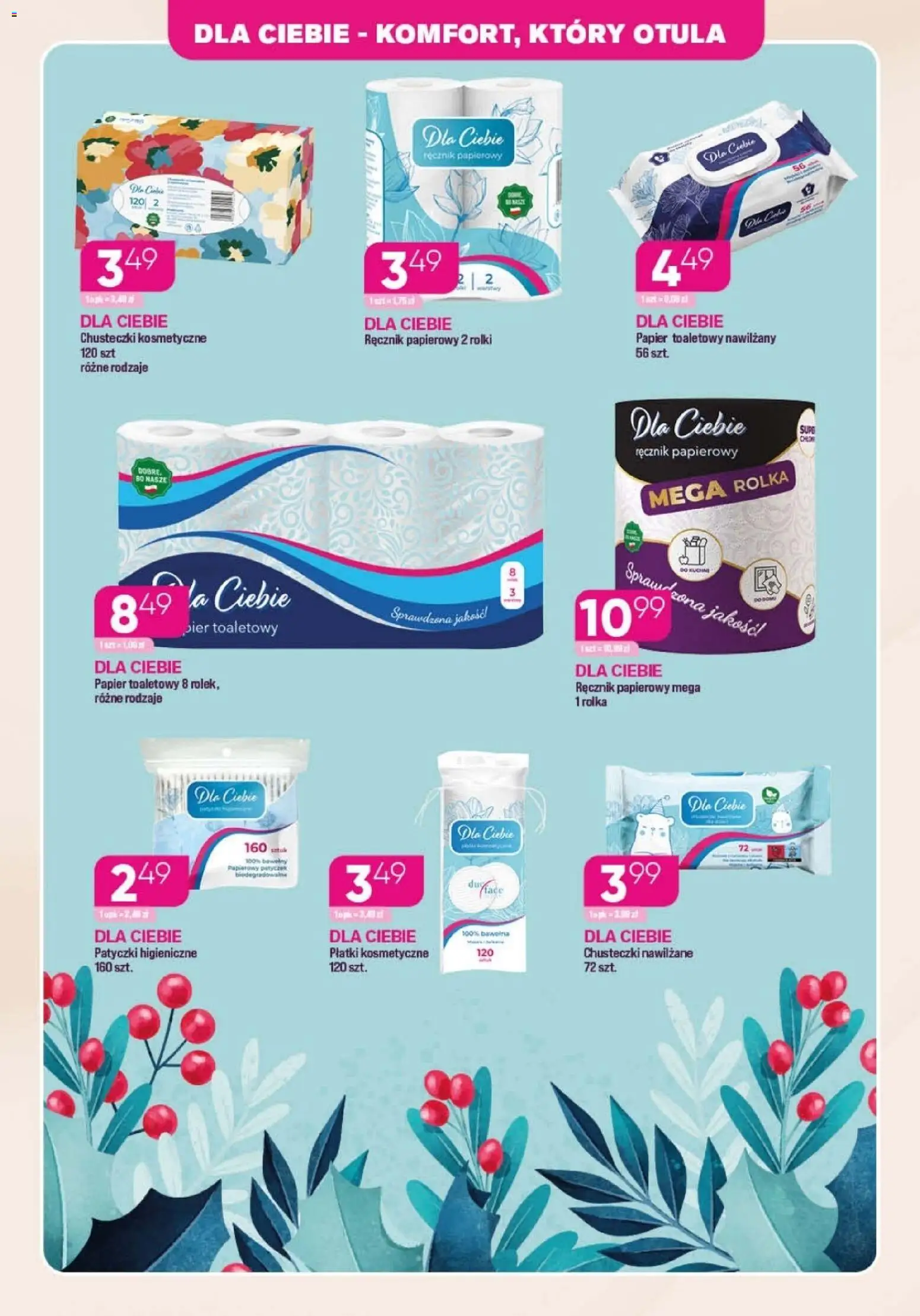 Koliber Gazetka od 10.12.2025 | Strona: 8 | Produkty: Papier toaletowy, Płatki kosmetyczne, Płatki, Ręcznik papierowy