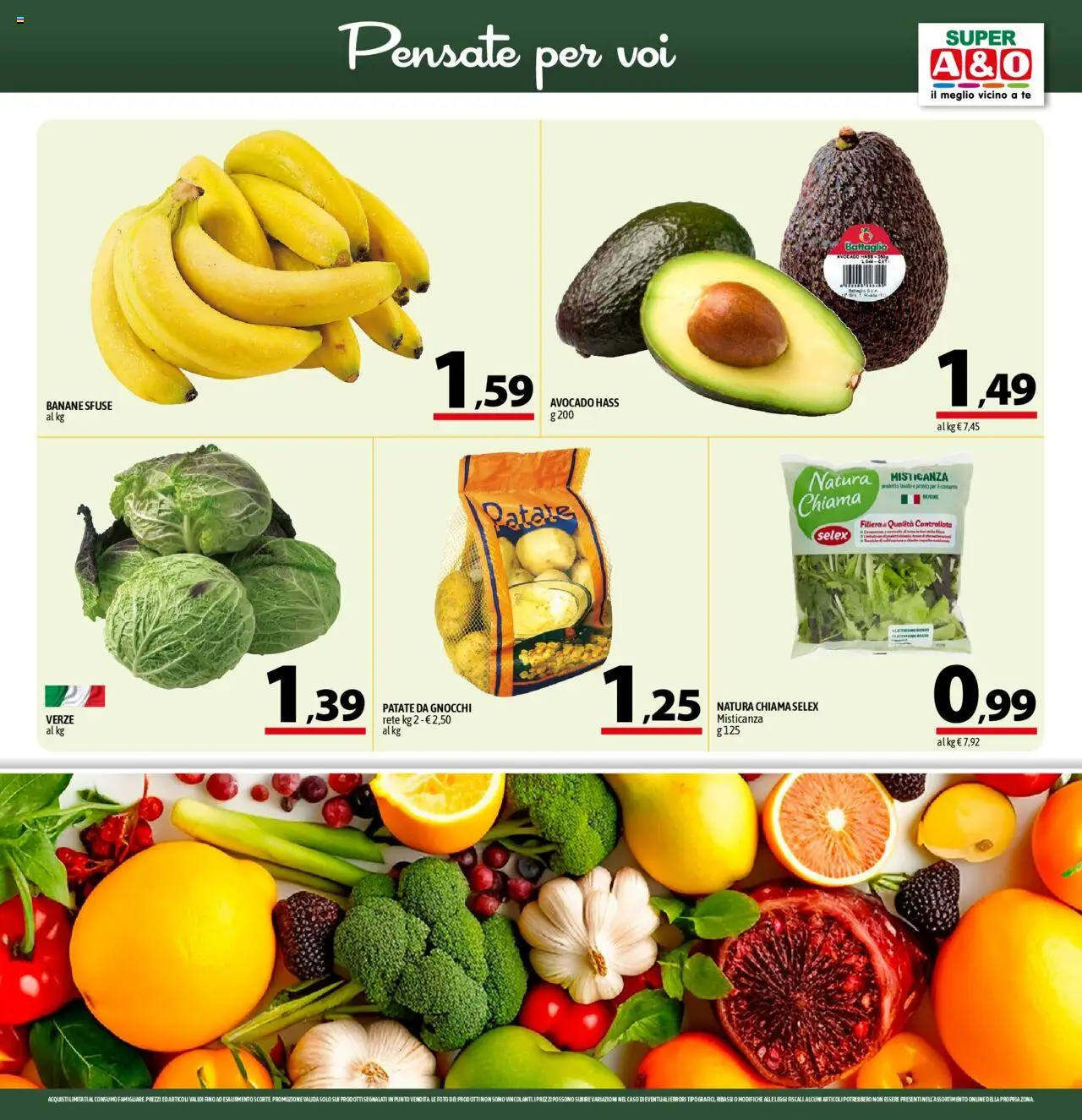 Volantino A&O del 16.10.2025 | Pagina: 3 | Prodotti: Misticanza, Banane, Avocado, Gnocchi