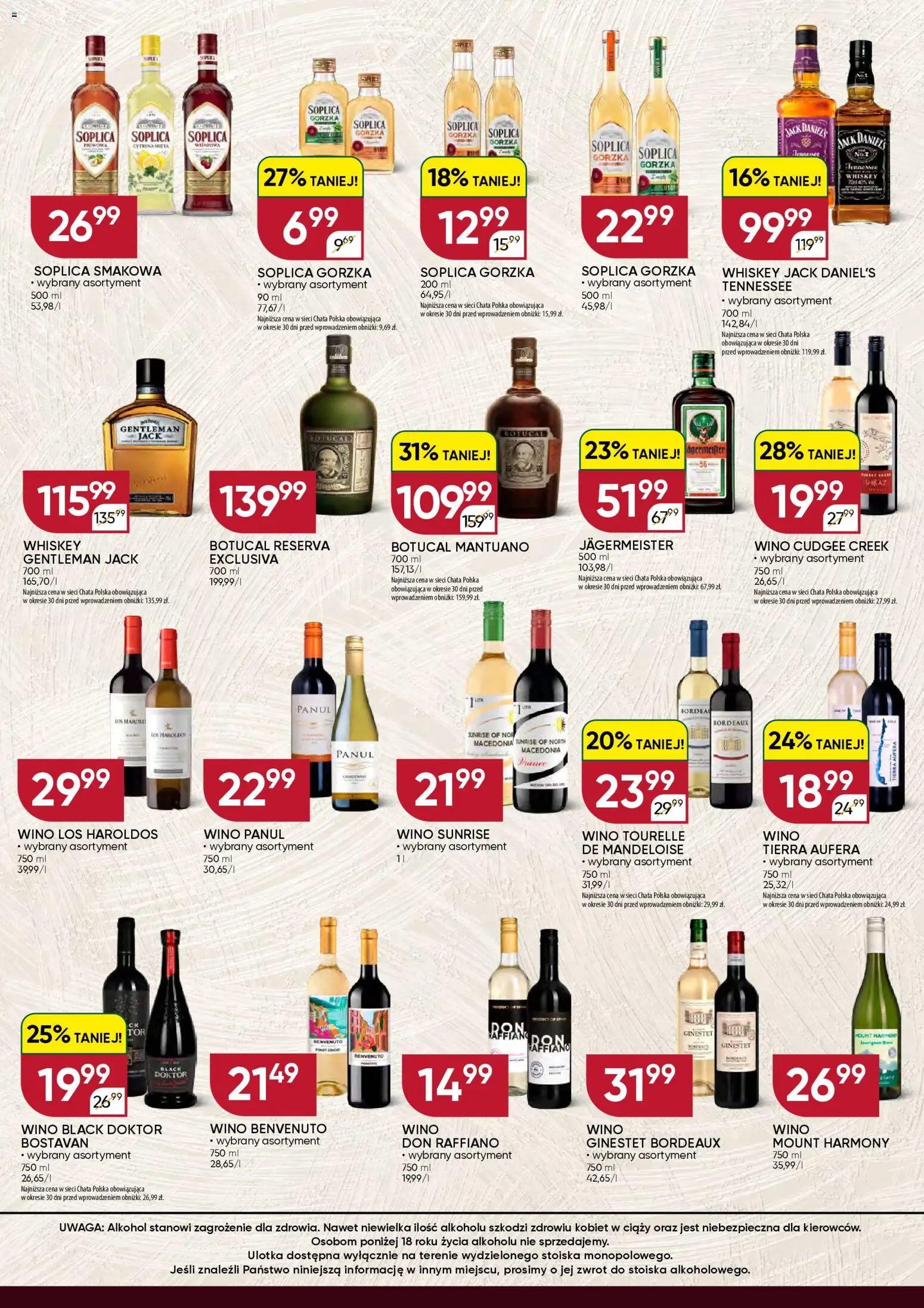 Chata Polska gazetka - Mocna Oferta od 07.04.2026 | Strona: 2 | Produkty: Cytryna, Gentleman Jack, Jack Daniel's, Wino