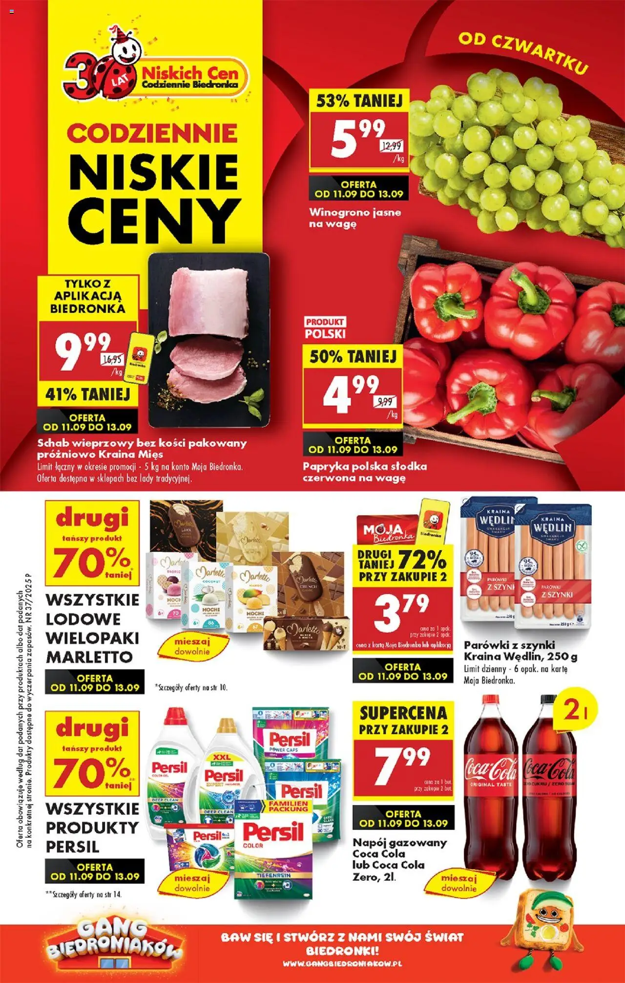 Biedronka gazetka - Oferta w tym tygodniu od 11.09.2025 | Strona: 1 | Produkty: Schab, Schab wieprzowy, Papryka, Detergent