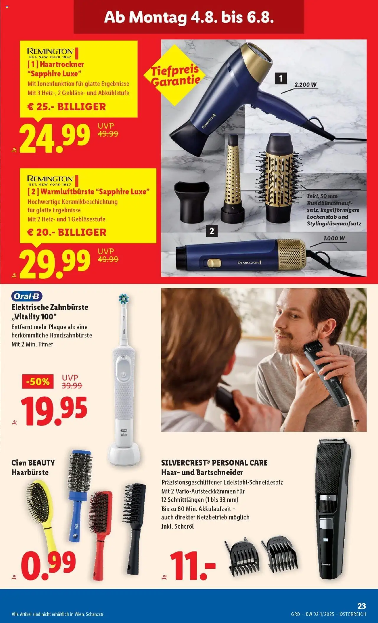 Lidl Flugblatt - Wien, Langenzersdorf, Zwettl gültig ab 31.07.2025 | Seite: 27 | Produkte: Lockenstab, Haartrockner, Elektrische zahnbürste, Zahnbürste