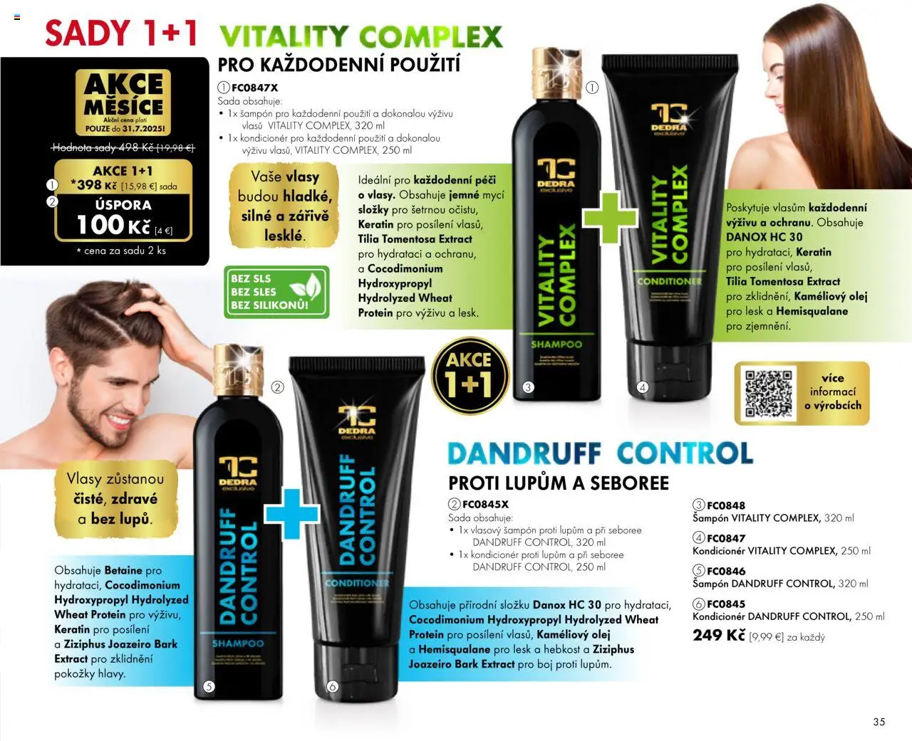 Dedra Katalog 7 2025 │ platný od 20.06.2025 | Strana: 35 | Produkty: Olej, Protein, Šampón, Kondicionér