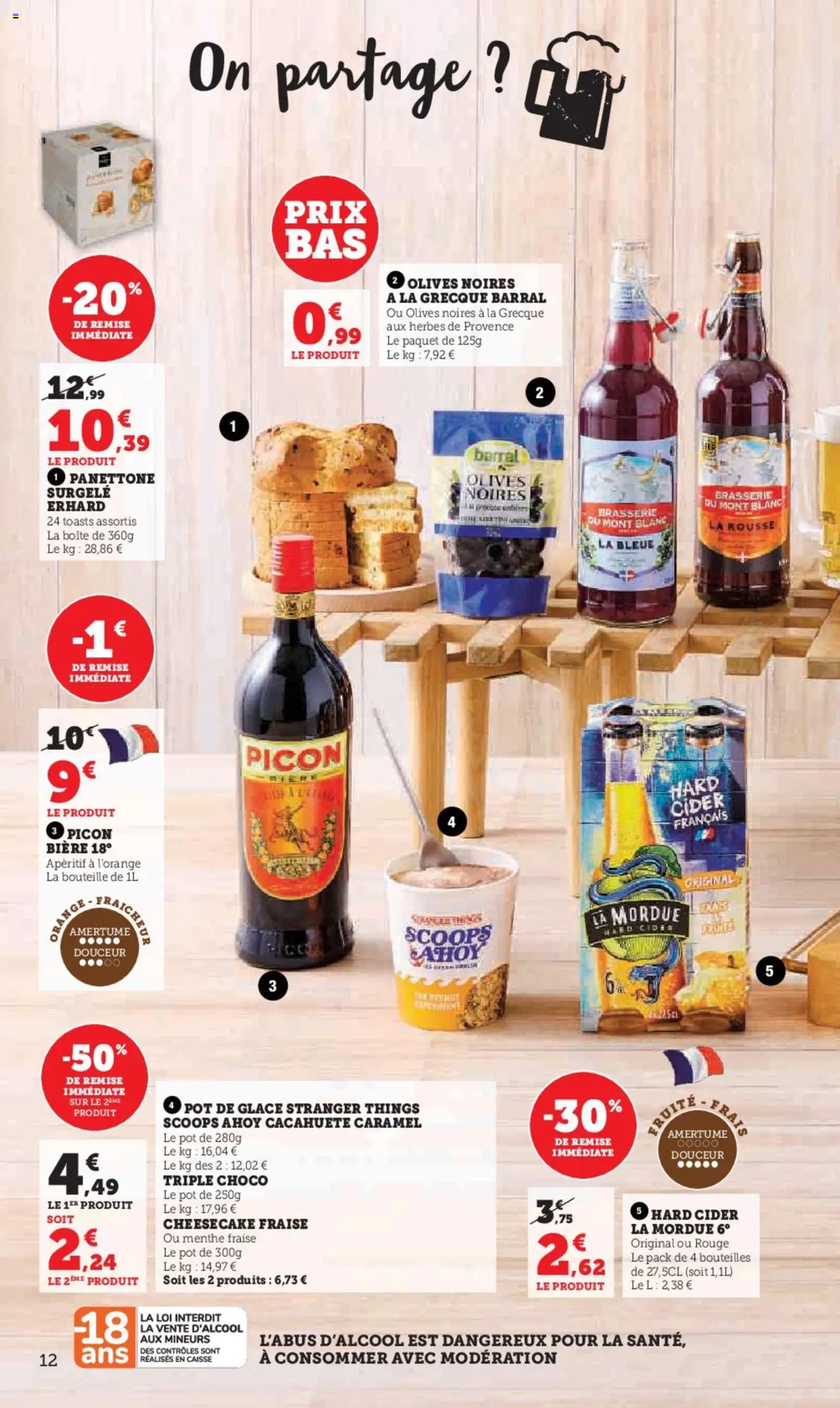 {H1} | Page: 12 | Produits: Cacahuète, Fraise, Olives, Orange