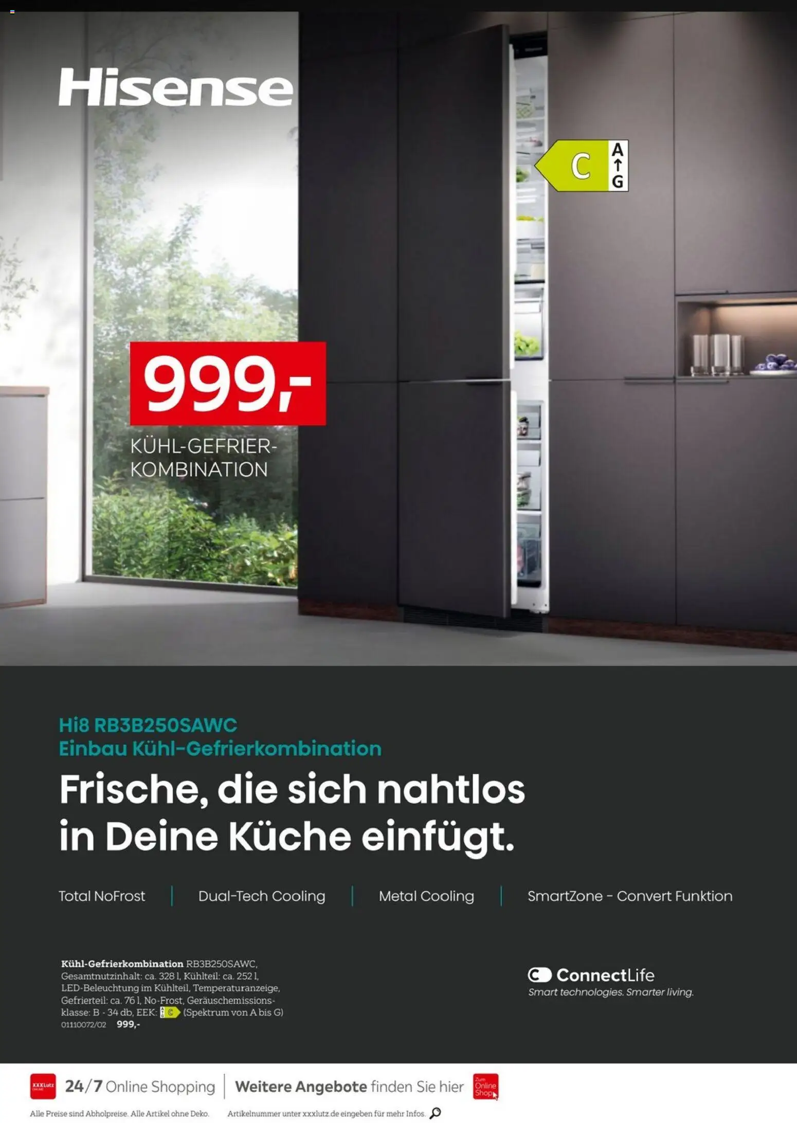 XXXL Lutz - Nr. 1 bei Küchen – gültig ab 27.12.2025 | Seite: 8 | Produkte: Hisense, Küche, Kühlgefrierkombination