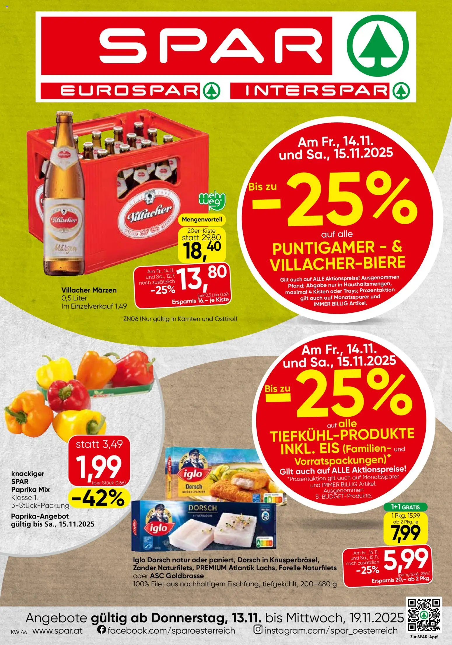 Spar Flugblatt - Kärnten gültig ab 13.11.2025 | Seite: 1 | Produkte: Eis