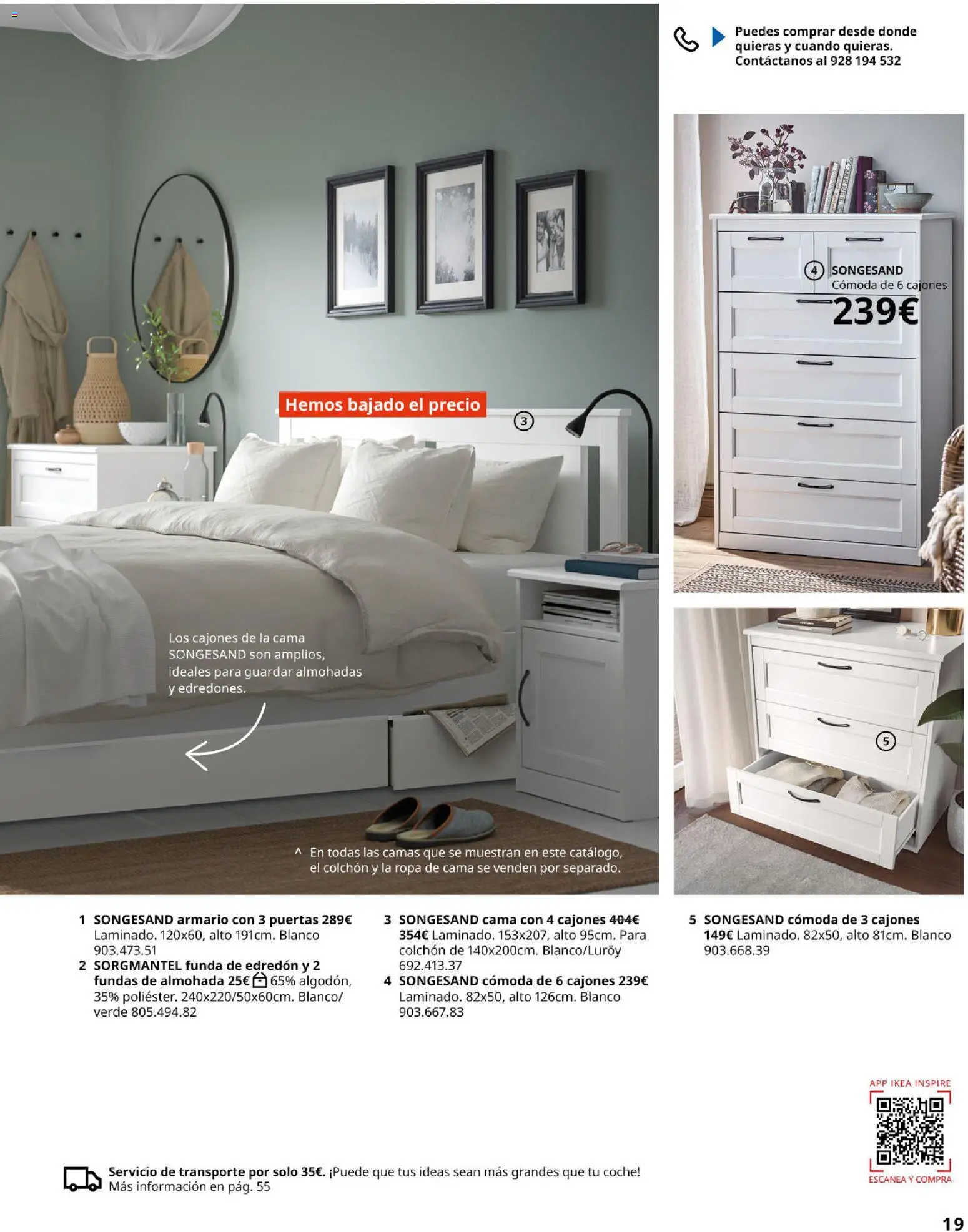Catálogo IKEA Dormitorios │ válido desde el 01.02.2026 | Página: 19 | Productos: Edredón, Ropa, Κασέρι, Almohada