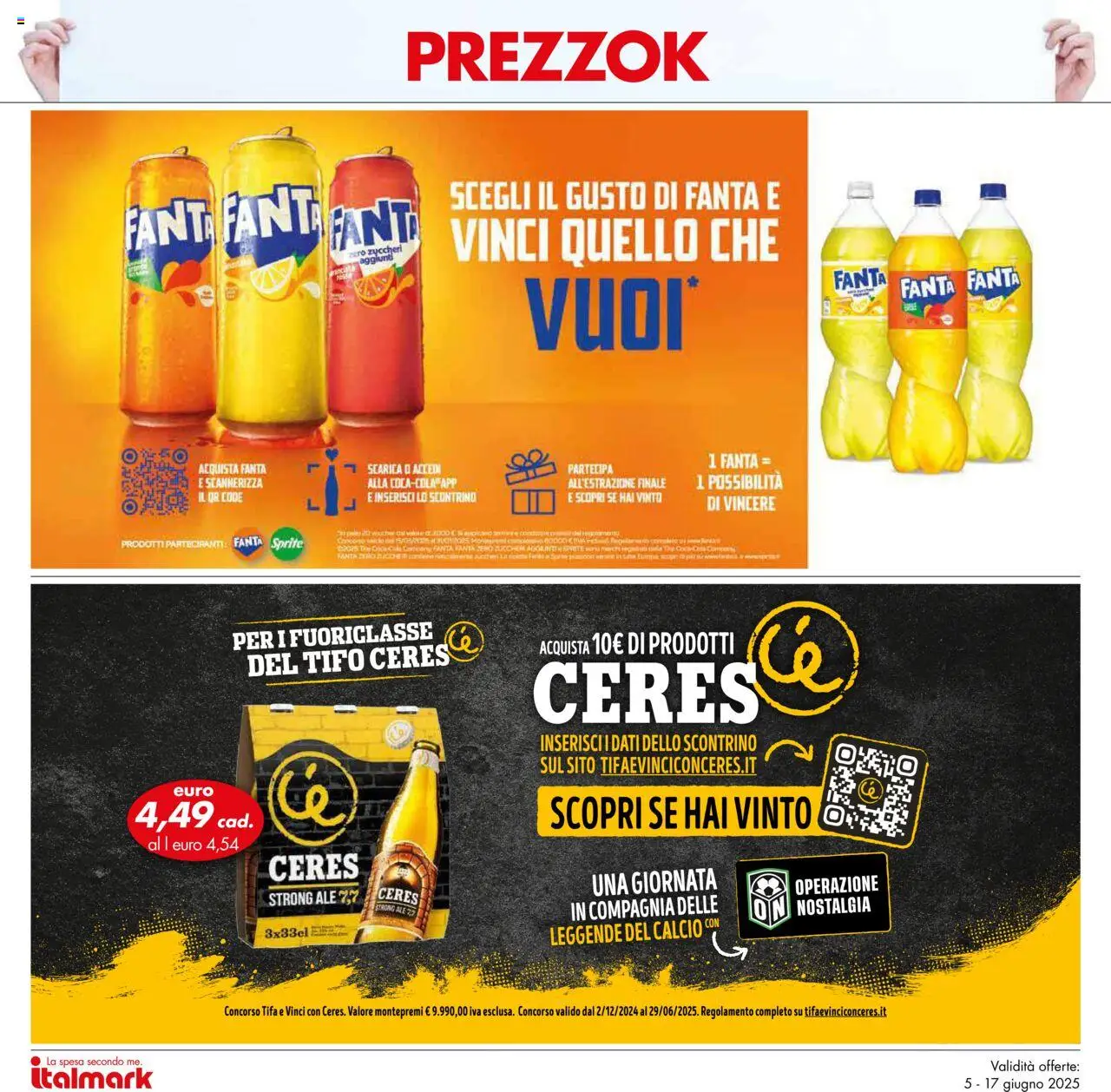 Volantino Italmark del 05.06.2025 | Pagina: 40 | Prodotti: Ceres, The, Fanta, Coca Cola