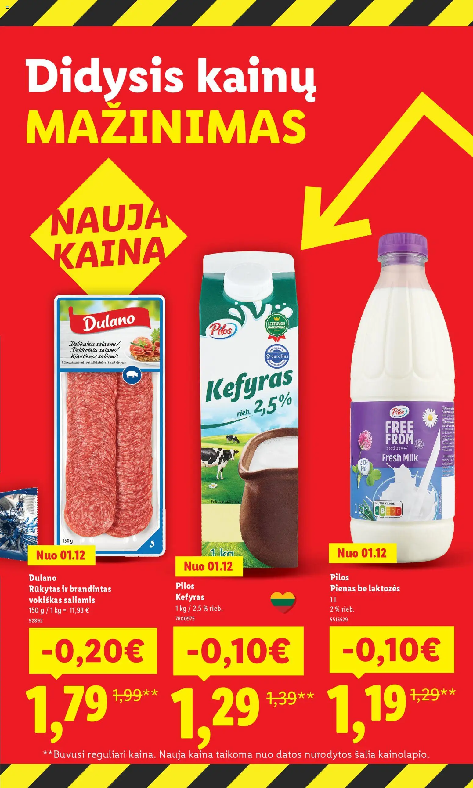 LIDL akcijos nuo 19.01.2026 | Puslapis: 9 | Prekių: Kiaulienos, Pienas, Saliamis
