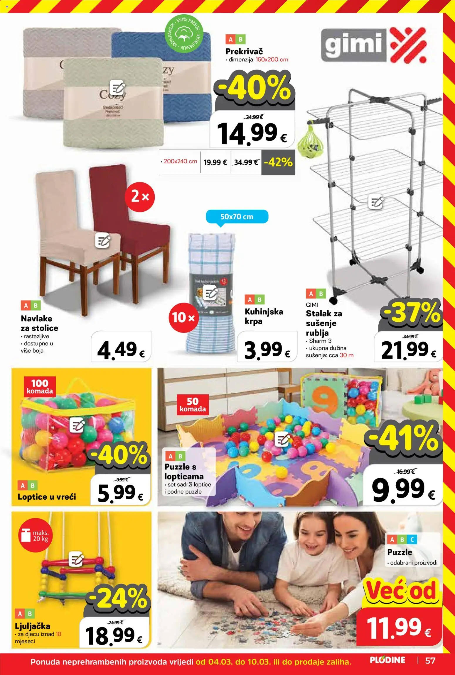 Plodine katalog | vrijedi od 04.03.2026 | Stranica: 57 | Proizvodi: Ljuljačka, Krpa