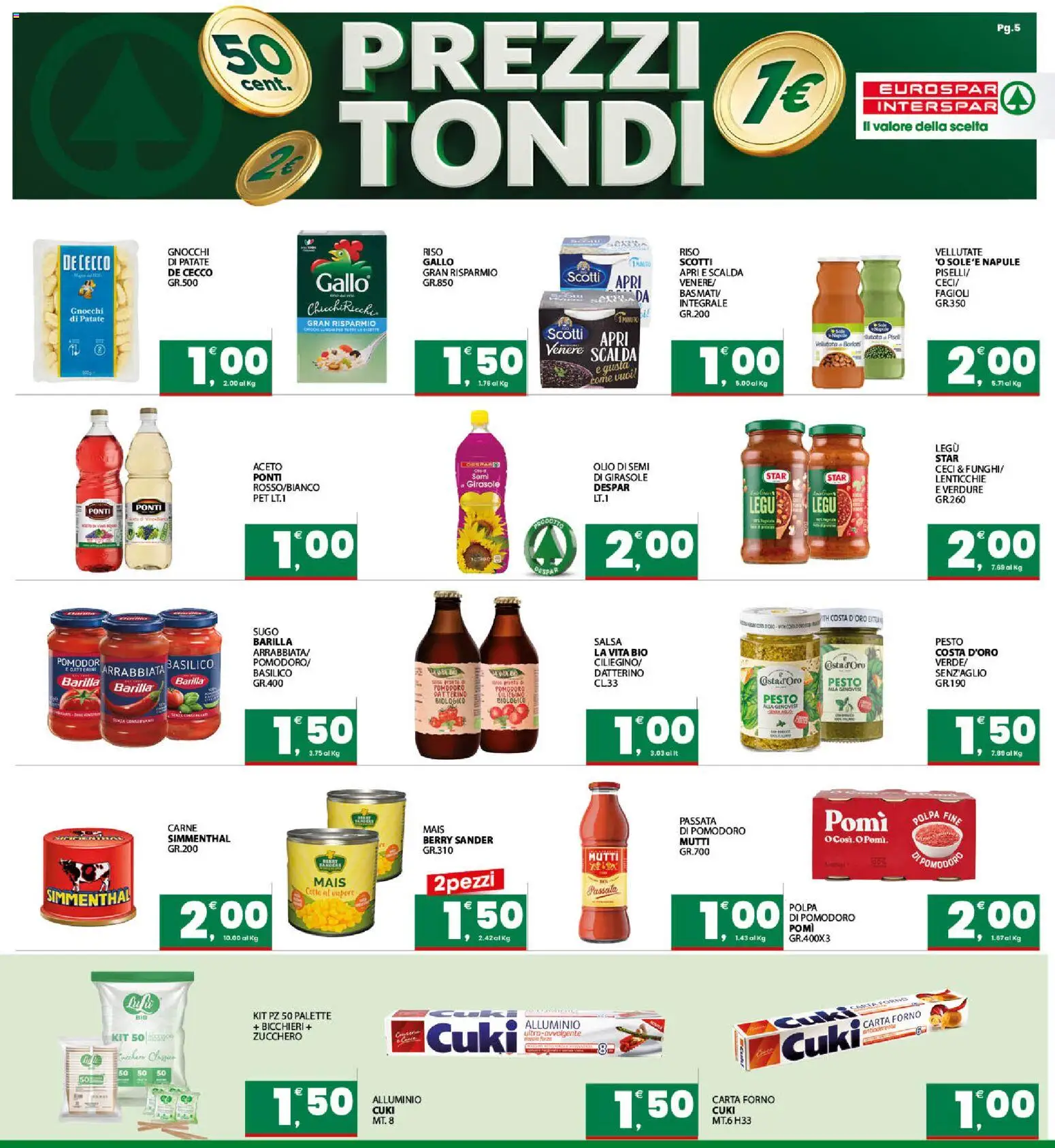 Volantino Interspar del 07.04.2026 | Pagina: 5 | Prodotti: Ceci, Verdure, Aceto, Alluminio