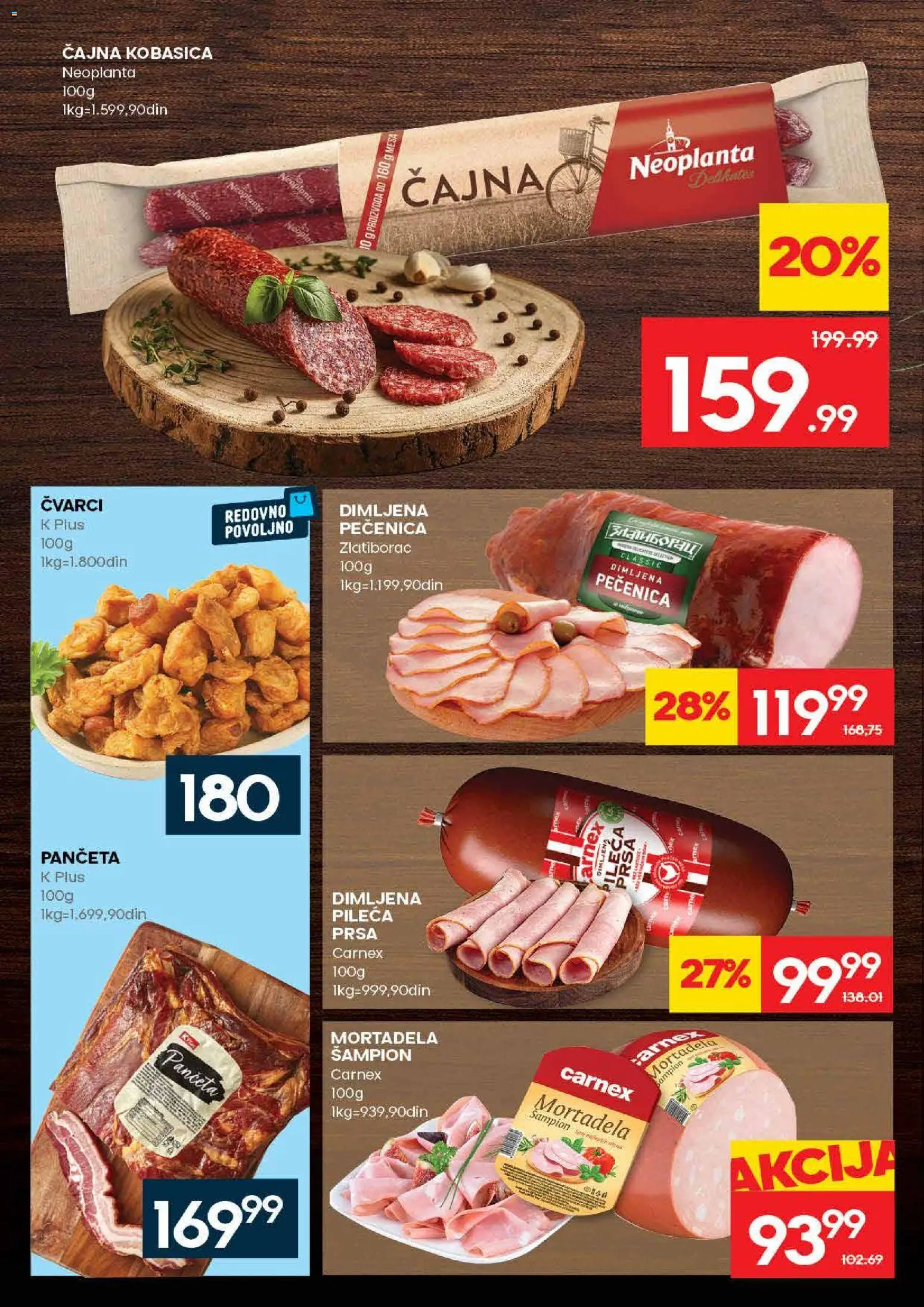 Roda katalog - važi od 05.03.2026 | Strana: 6 | Proizvode: Panceta, Čvarci, Mortadela, Pečenica