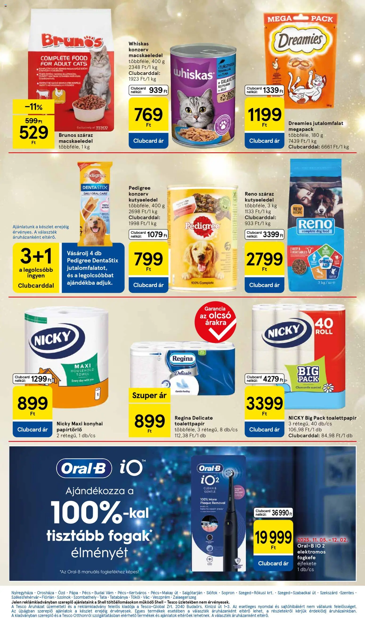 Tesco akciós ujság - amely érvényes a következő dátumtól: 27.11.2025 | Oldal: 29 | Termékek: Macskaeledel, Papírtörlő, Kutyaeledel, Whiskas