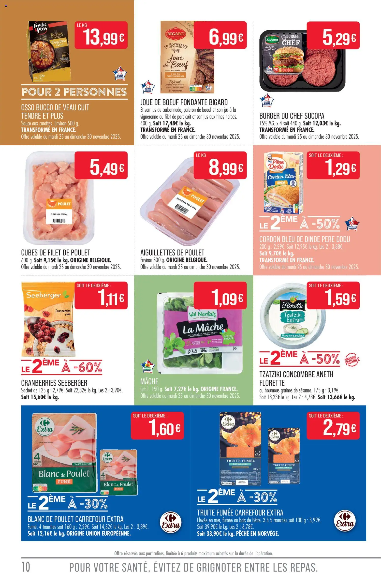 {H1} | Page: 10 | Produits: Pêche, Joue de bœuf, Truite fumée, Jus