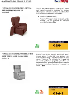 Anteprima del volantino Eurobrico Poltrone e Pouf catalogo valido a partire dal 23.07.2025 | Pagina: 20 | Prodotti: Braccioli, TV, Poltrona