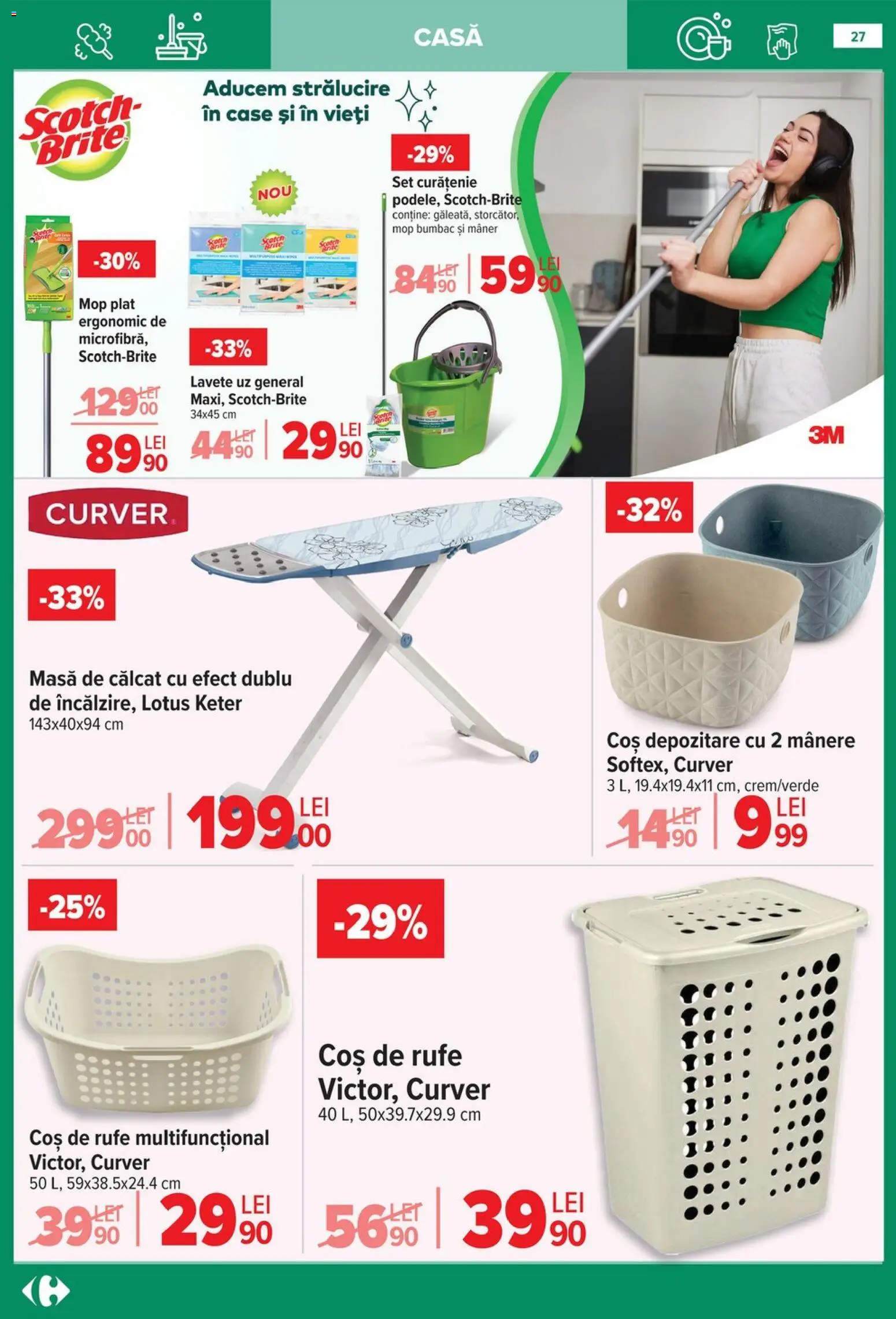 Noul catalog Carrefour – valabil de la 14.01.2026 | Pagină: 27 | Produse: Coș, Mâner, Masă, Coș De Rufe