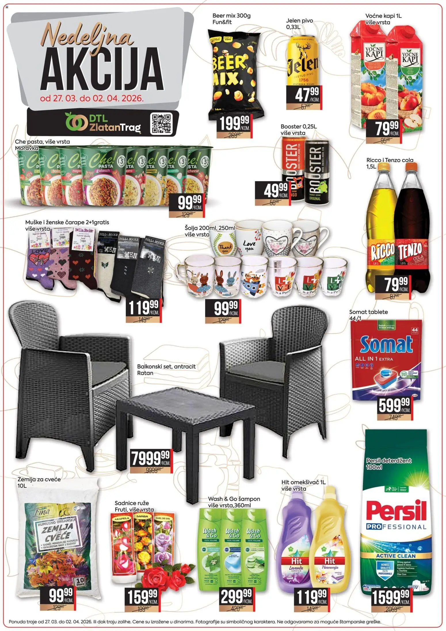 Zlatan Trag katalog - važi od 27.03.2026 | Strana: 2 | Proizvode: Čarape, Pivo, Cvece, Persil