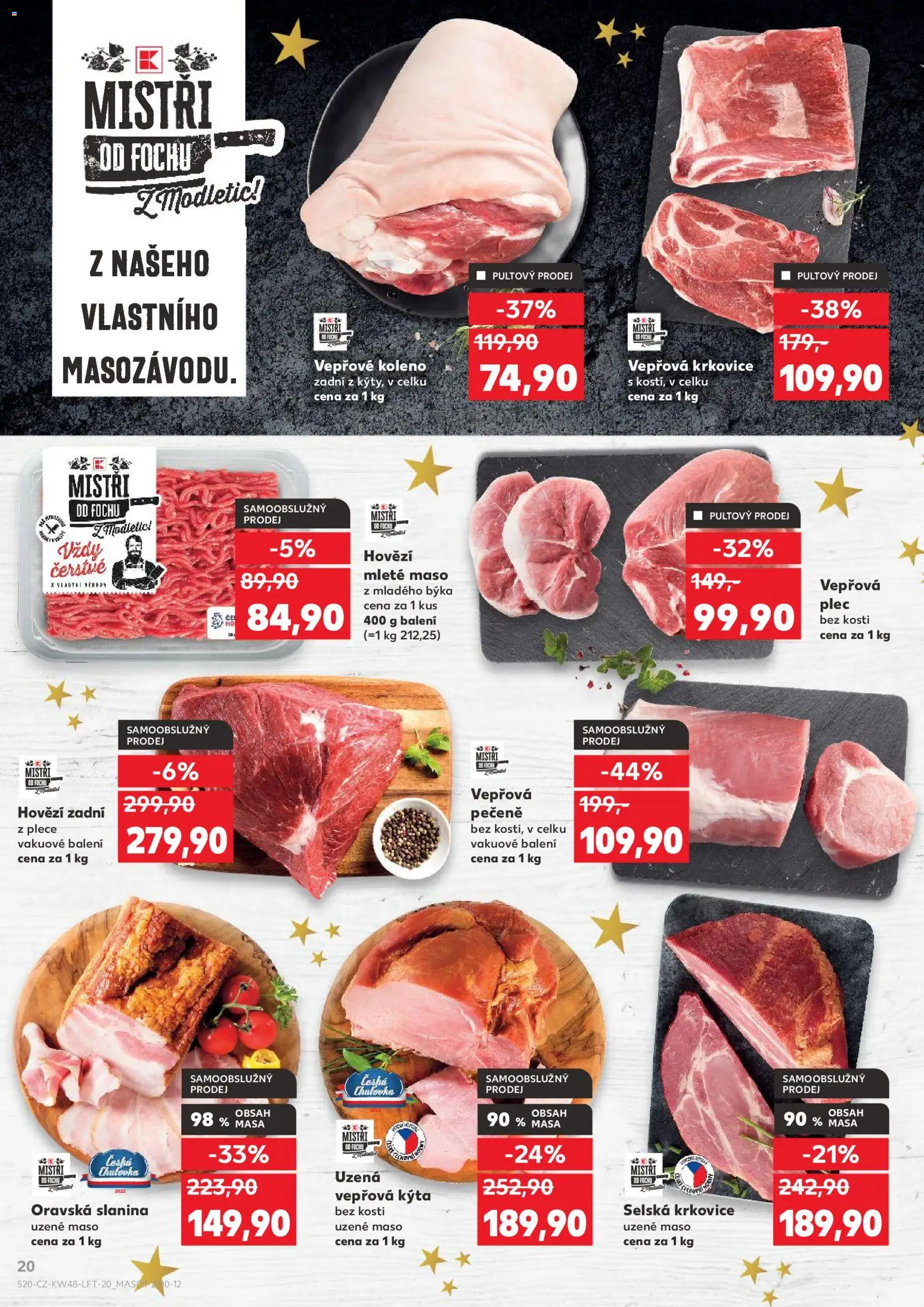 Kaufland leták - Liberec od 26.11.2025 | Strana: 20 | Produkty: Vepřové koleno, Uzené maso, Vepřové koleno zadní, Vepřová krkovice