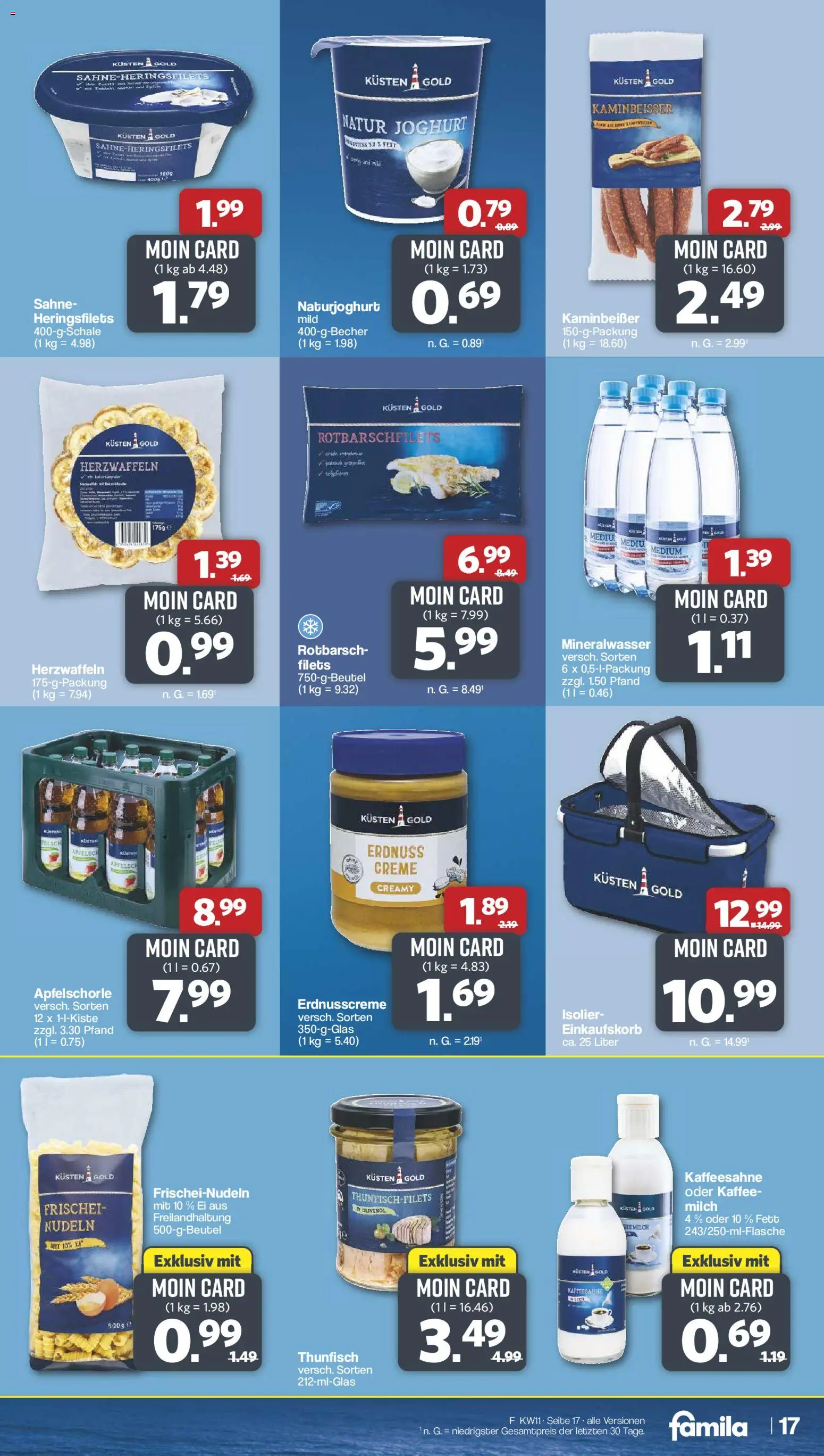 Famila Nordwest Prospekt 	 – gültig ab 09.03.2026 | Seite: 19 | Produkte: Milch, Thunfisch, Kaffee, Sahne