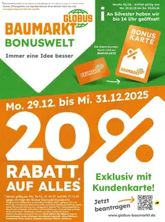 Globus Baumarkt prospekt Hösbach	 ab 29.12.2025 gültig