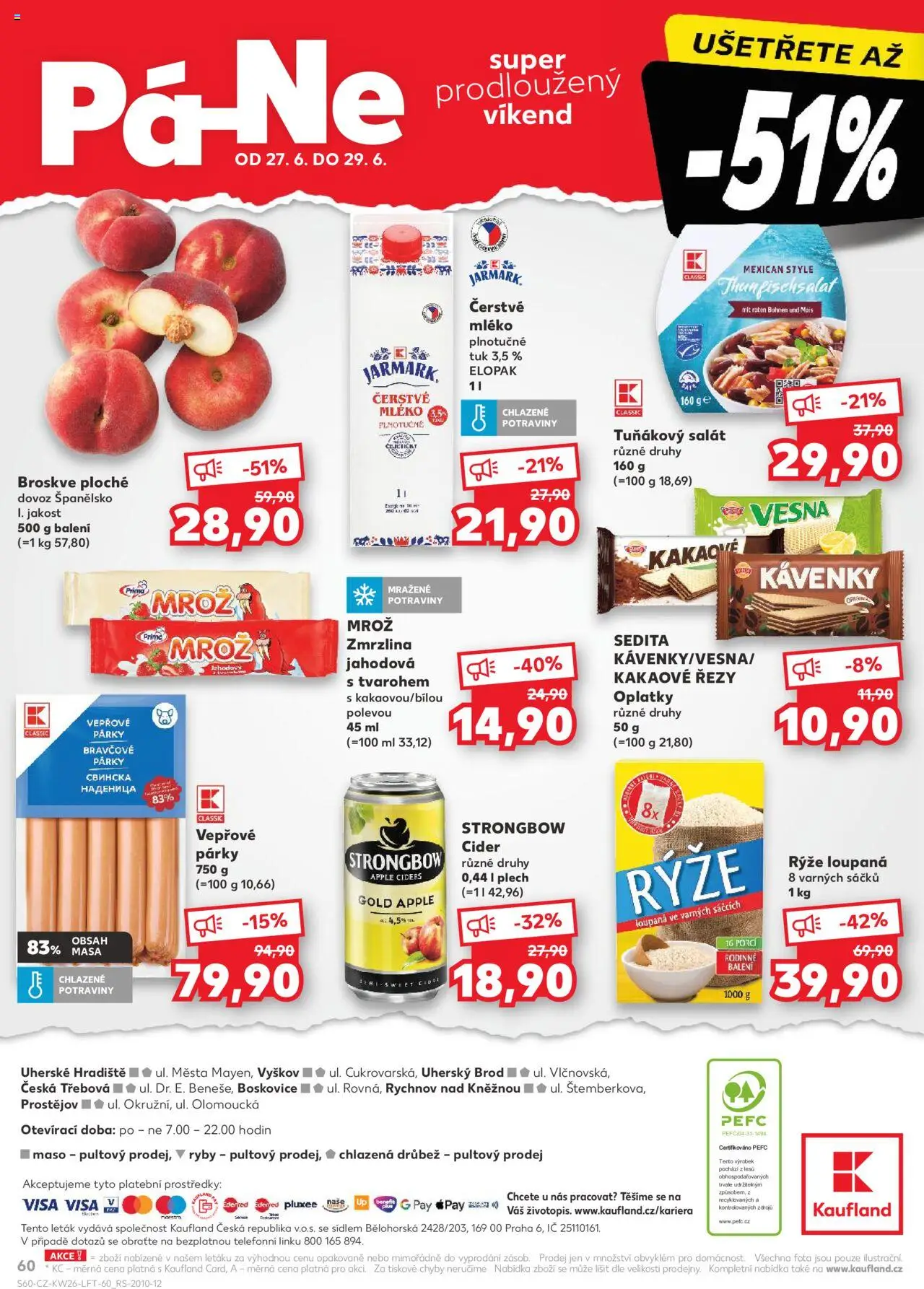 Kaufland leták od 25.06.2025 | Strana: 60 | Produkty: Rýže, Potraviny, Tuňákový salát, Oplatky