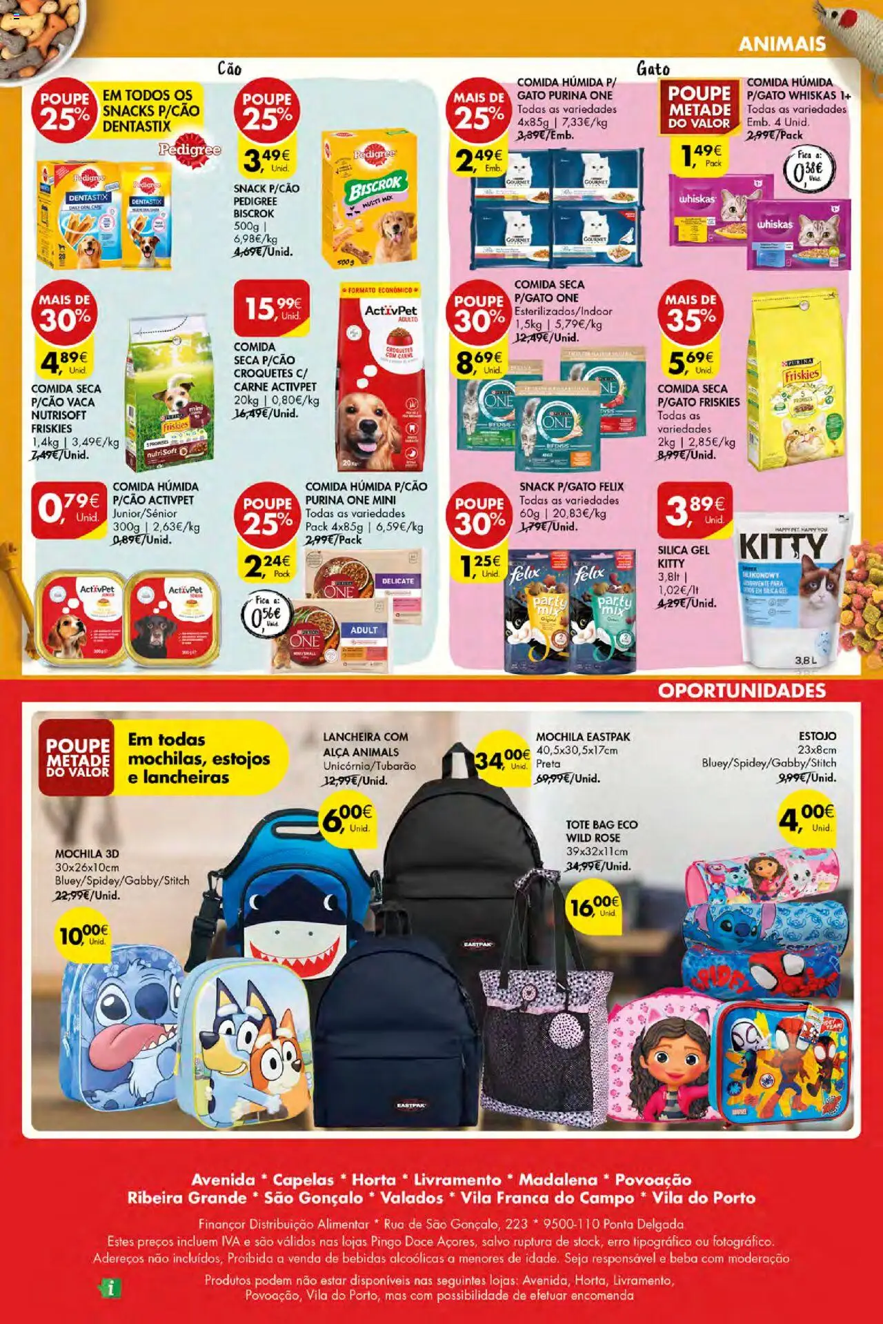 Pingo Doce Poupe Esta Semana Açores │ válido de 18.09.2025 | Página: 28 | Produtos: Mochila, Purina one, Café, Carne