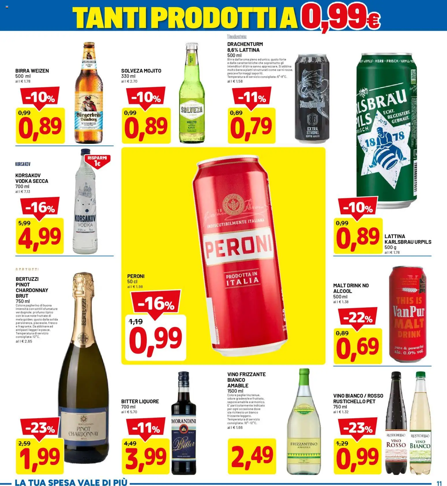 Volantino D Più del 05.03.2026 | Pagina: 11 | Prodotti: Vodka, Vino rosso, Vino bianco, Profumo