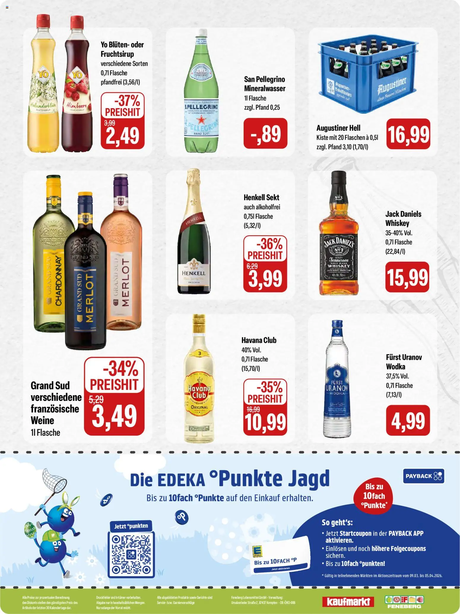 Feneberg Angebote – gültig ab 19.03.2026 | Seite: 16 | Produkte: Sekt, Merlot, Wodka, Whiskey