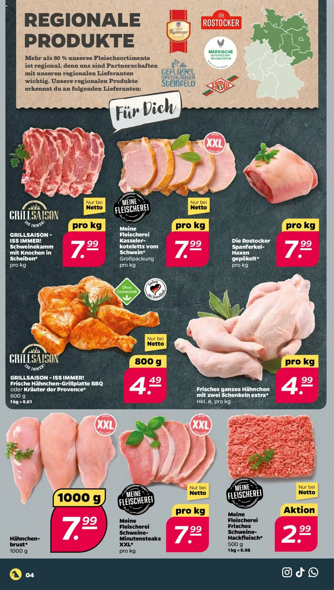 Netto Prospekt 	 - gültig ab dem 25.08.2025 | Seite: 4 | Produkte: Hahnchen