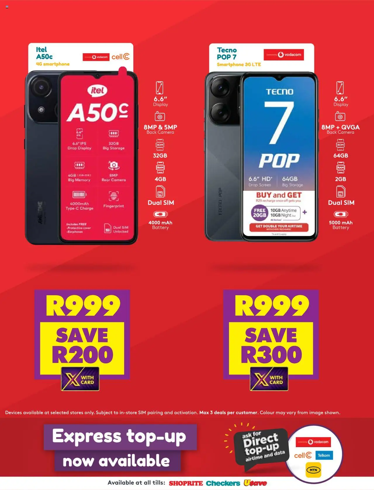 Shoprite - Money Market Deals │ valid from 23.06.2025 | Page: 4 | Products: Sim, Cover, Camera, Battery