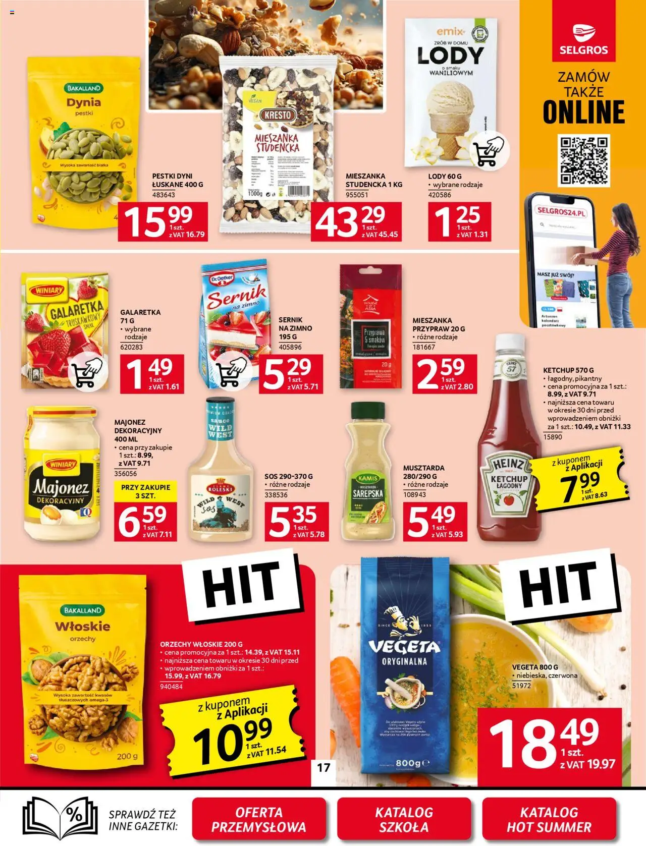 Selgros cash&carry Gazetka od 14.08.2025 | Strona: 17 | Produkty: Orzechy włoskie, Musztarda, Pestki dyni, Sos